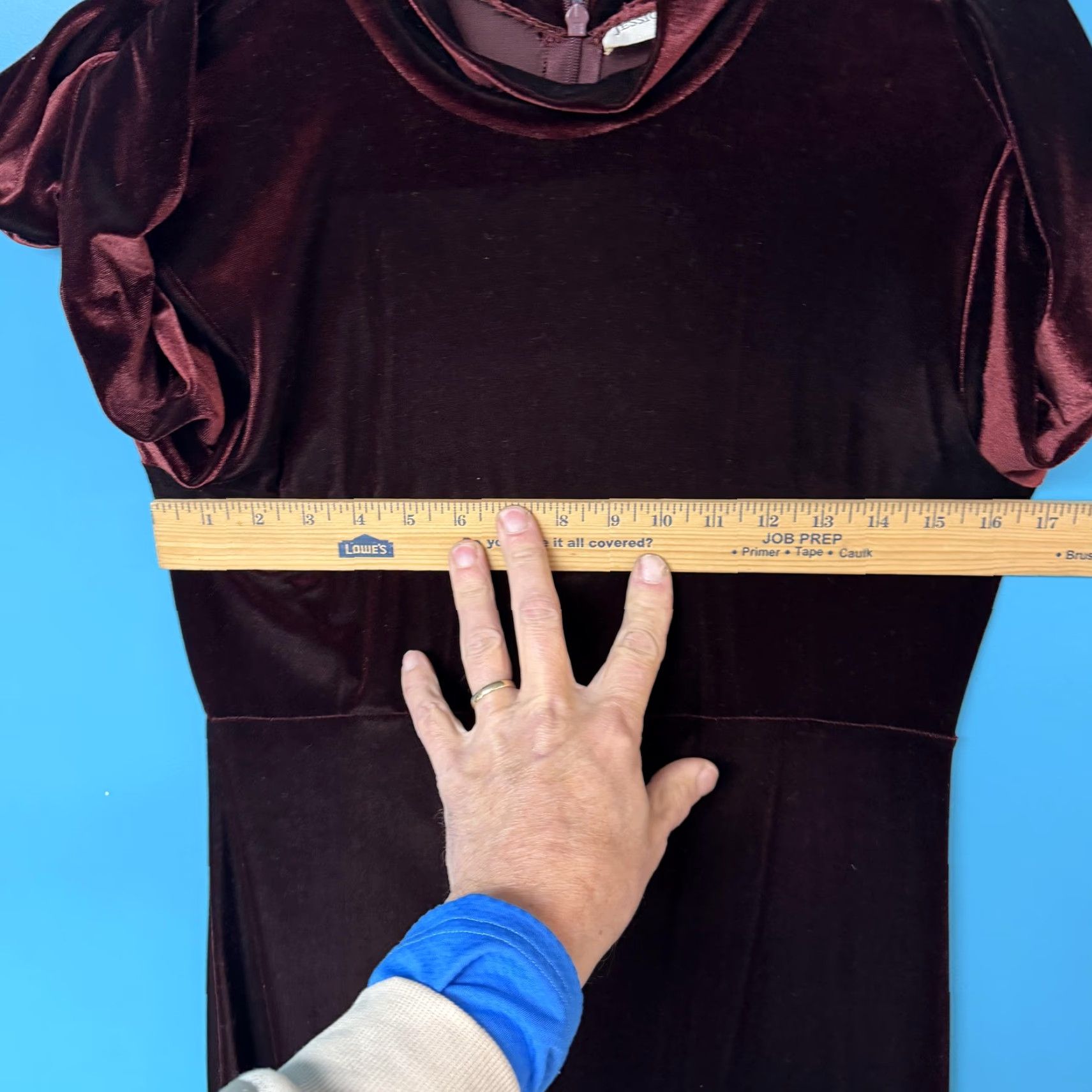Velvet VINTAGE Jessica Holbrook Dress Long Sleeve Velvet Maxi 10 Burgundy Red Mock Neck Formal Party/Cocktail Womens Girls Mens Size L / US 10 / IT 46 - 3 Thumbnail