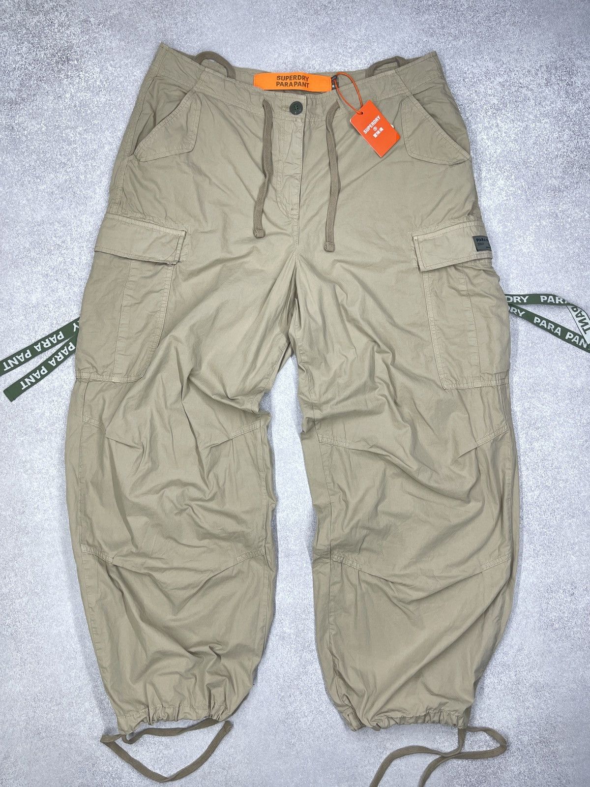 Superdry New Vintage SuperDry Baggy Parachute Cargo Pants Beige Size 28" / US 6 / IT 42 - 4 Thumbnail
