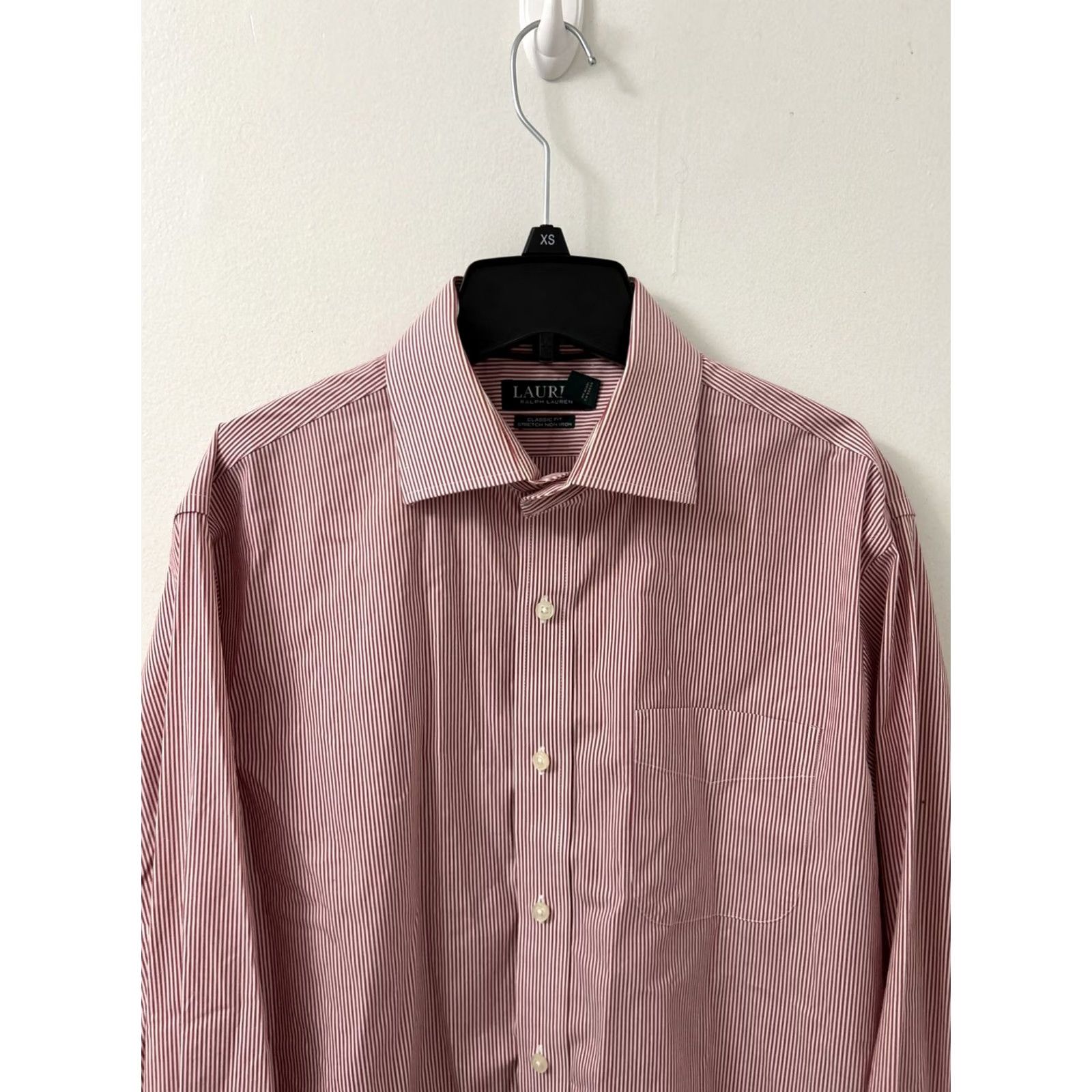 Ralph Lauren Lauren Ralph Lauren Shirt Mens 16 34/35 Red Striped Button Up Stretch Non Iron Size US L / EU 52-54 / 3 - 2 Thumbnail