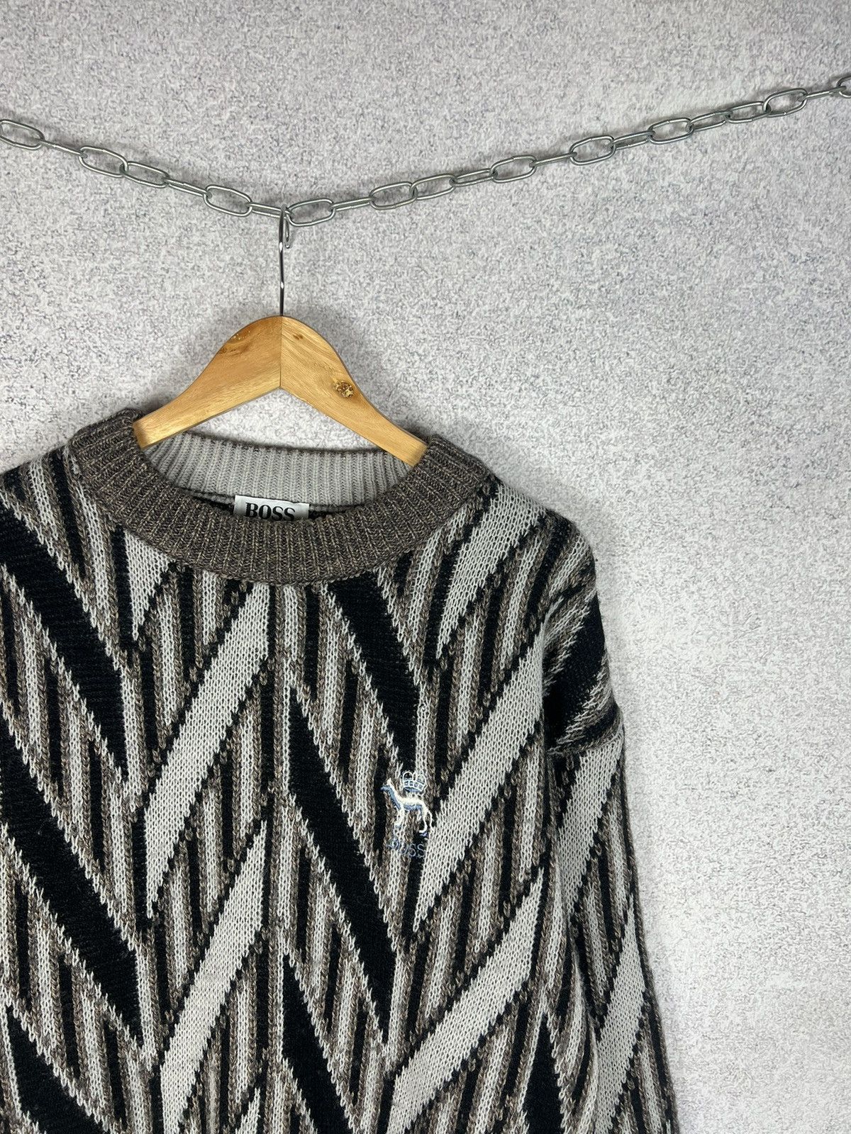 Hugo Boss Vintage Hugo Boss Knitted Sweater Coogi Style Size US M / EU 48-50 / 2 - 2 Thumbnail