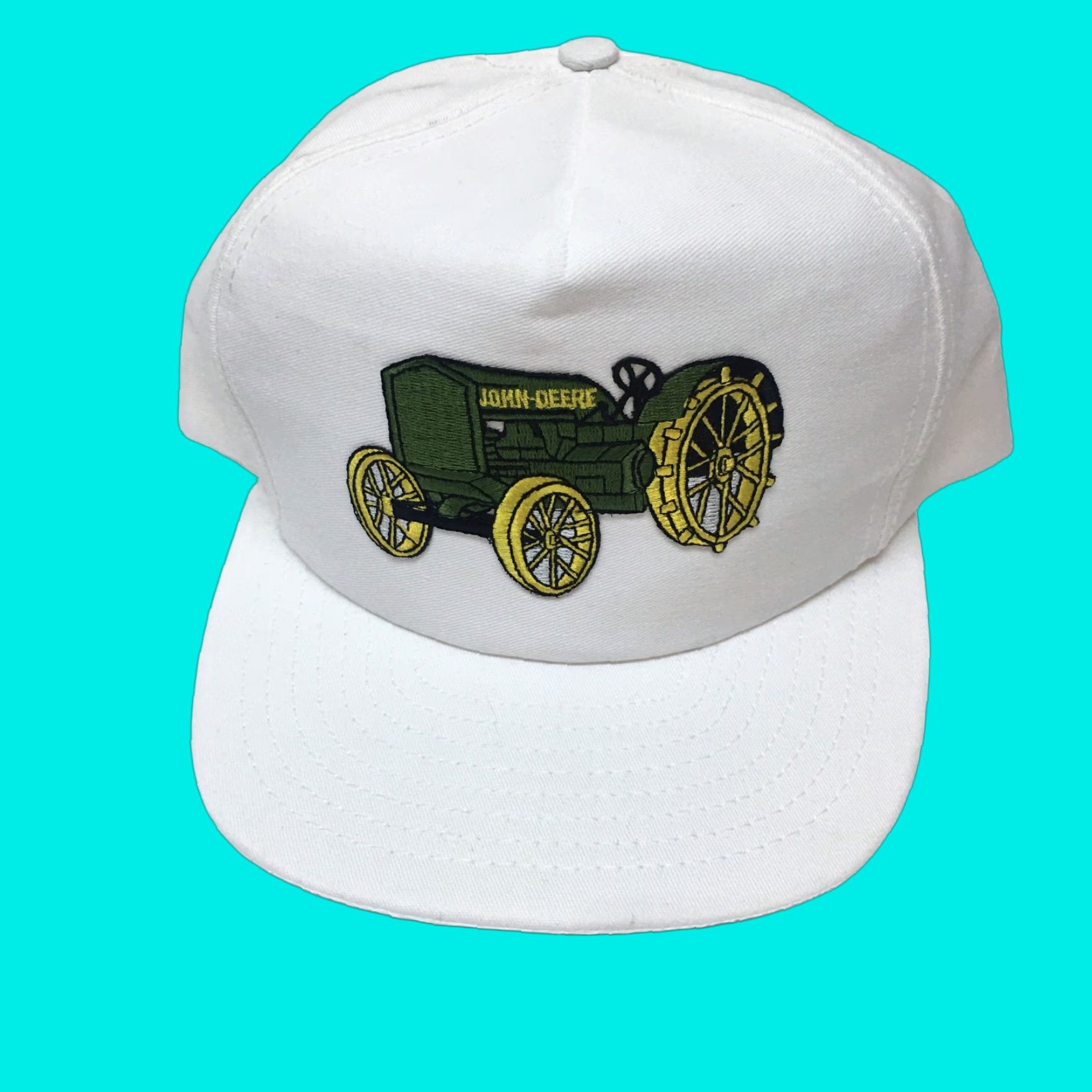Vintage VINTAGE John Deere Patch Snapback Trucker Hat Cap 80s Louisville USA White Adjustable Men Hats Size ONE SIZE - 1 Thumbnail