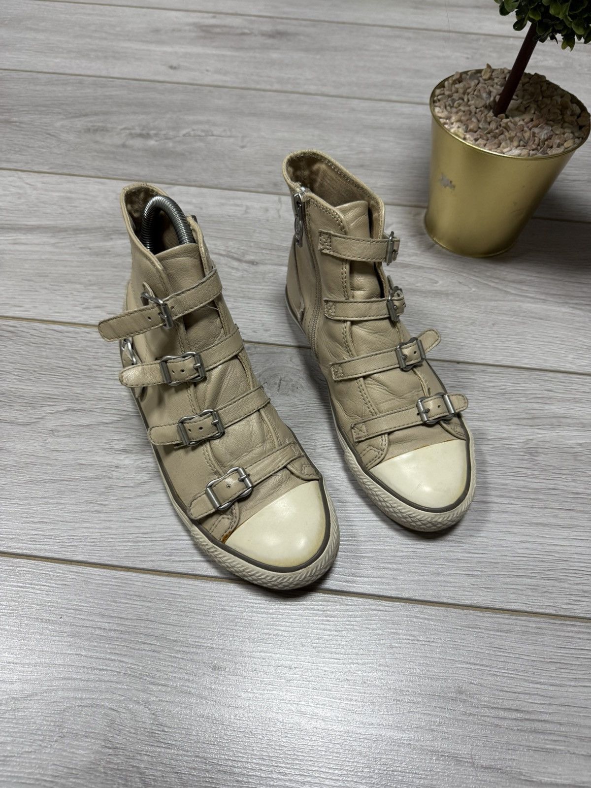 ASH ASH leather zip high sneakers boots shoes vintage Size US 7 / IT 37 - 2 Thumbnail