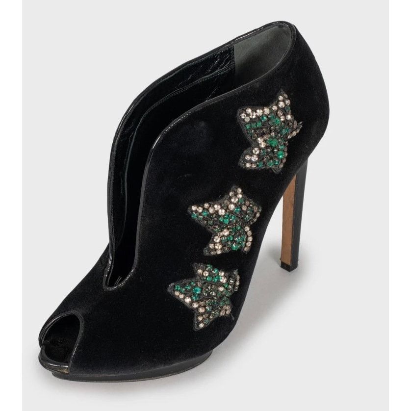Alexander McQueen Alexander McQueen Black Suede Crystal Pumps sz.39 Size US 9 / IT 39 - 3 Thumbnail