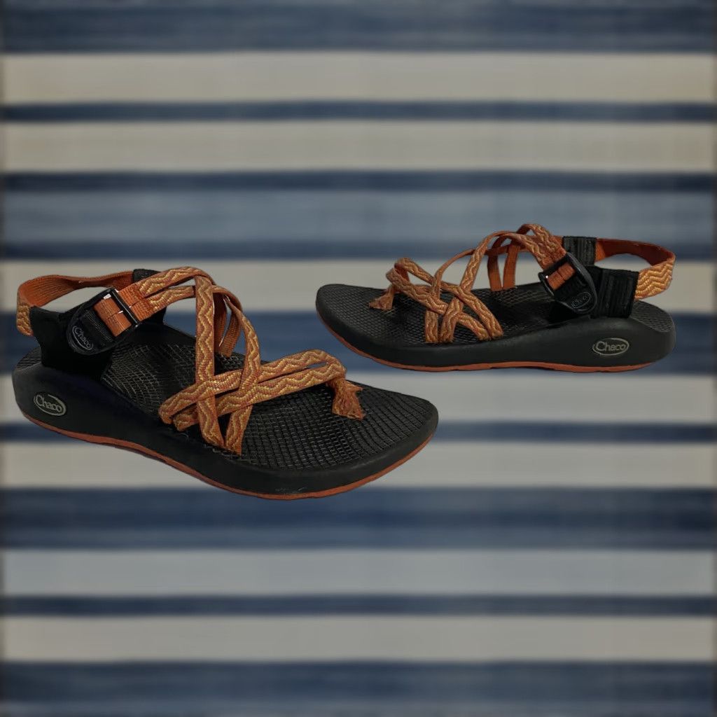 Chaco Chaco Z2 Classic Outdoor Sandals Orange Gray Geo Pattern Womens Size 9 Sandal Size US 7 / IT 37 - 1 Thumbnail