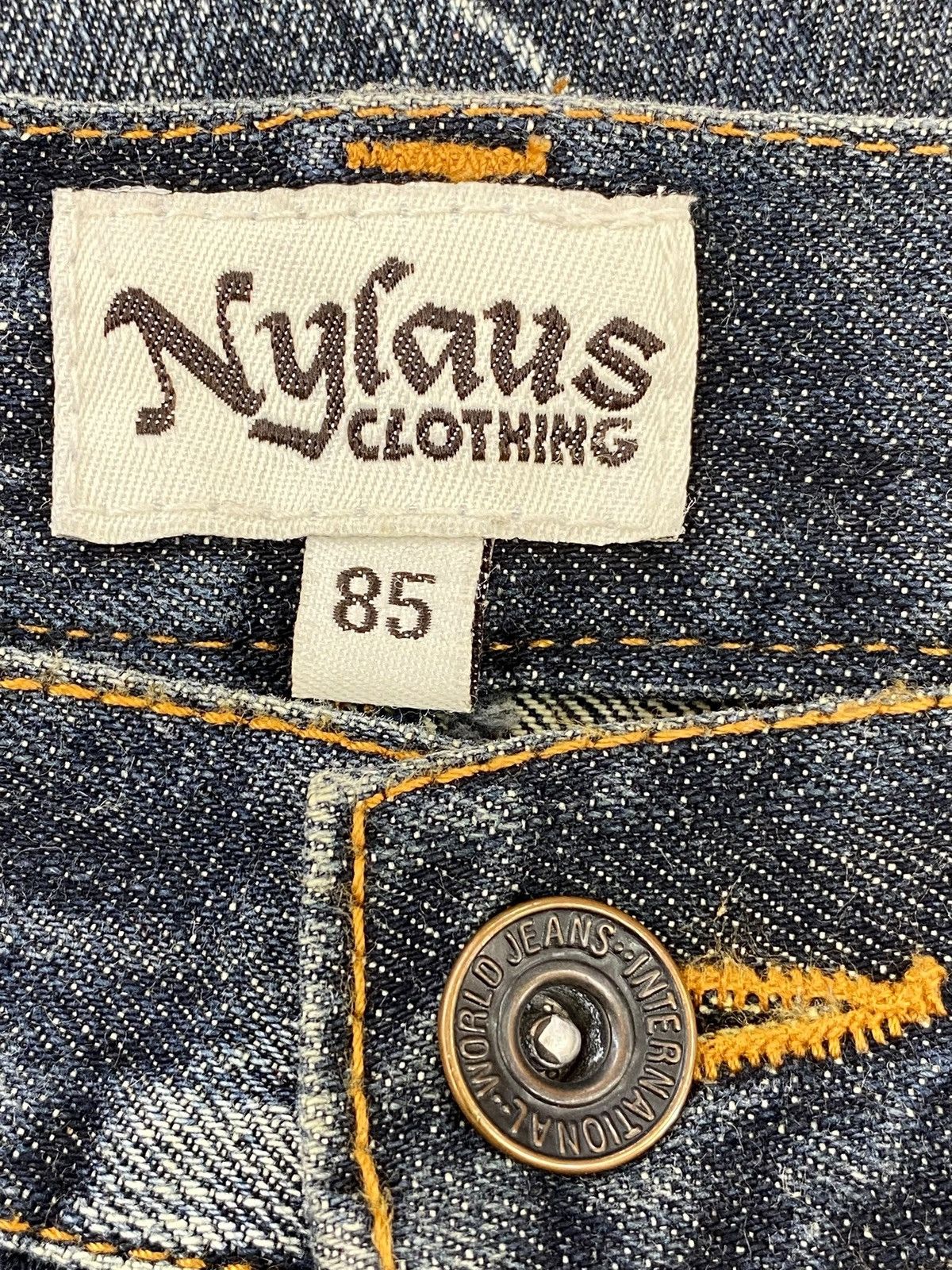 Japanese Brand Nylaus Acid Wash Thunnder Style Straight Cut Jeans Size US 32 / EU 48 - 9 Thumbnail