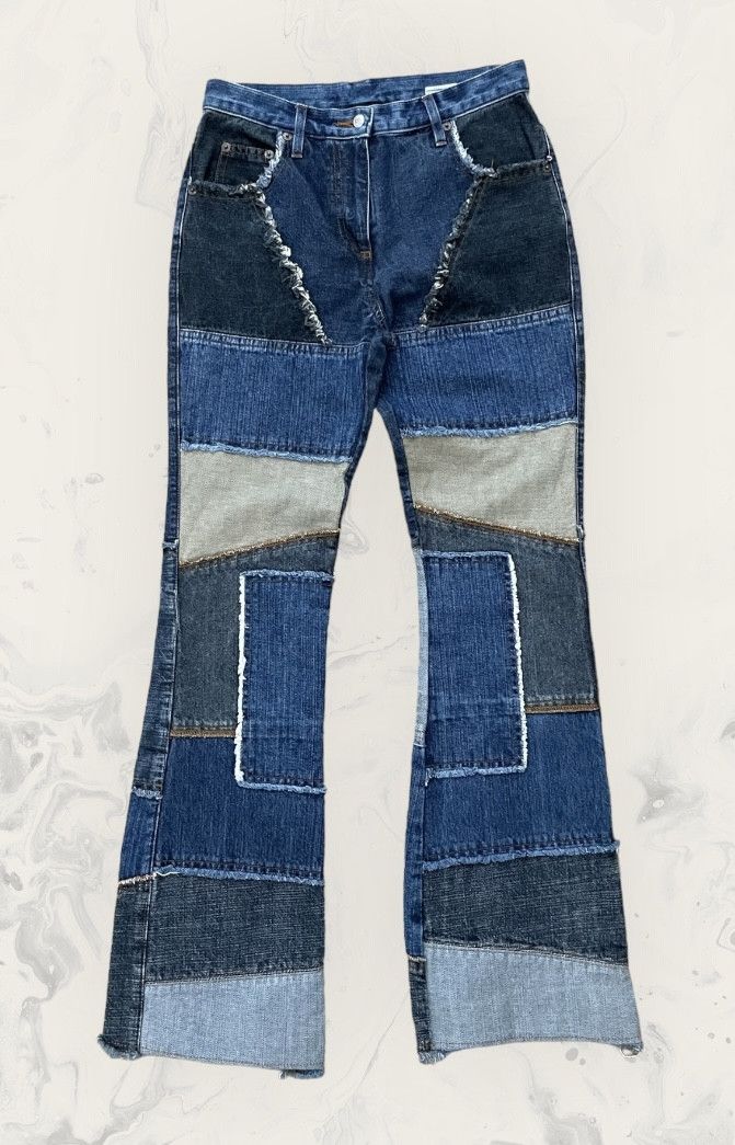 Replay Flare Jeans Rise by REPLAY Patchwork Bootcut Hagi Denim Size US 27 - 1 Thumbnail