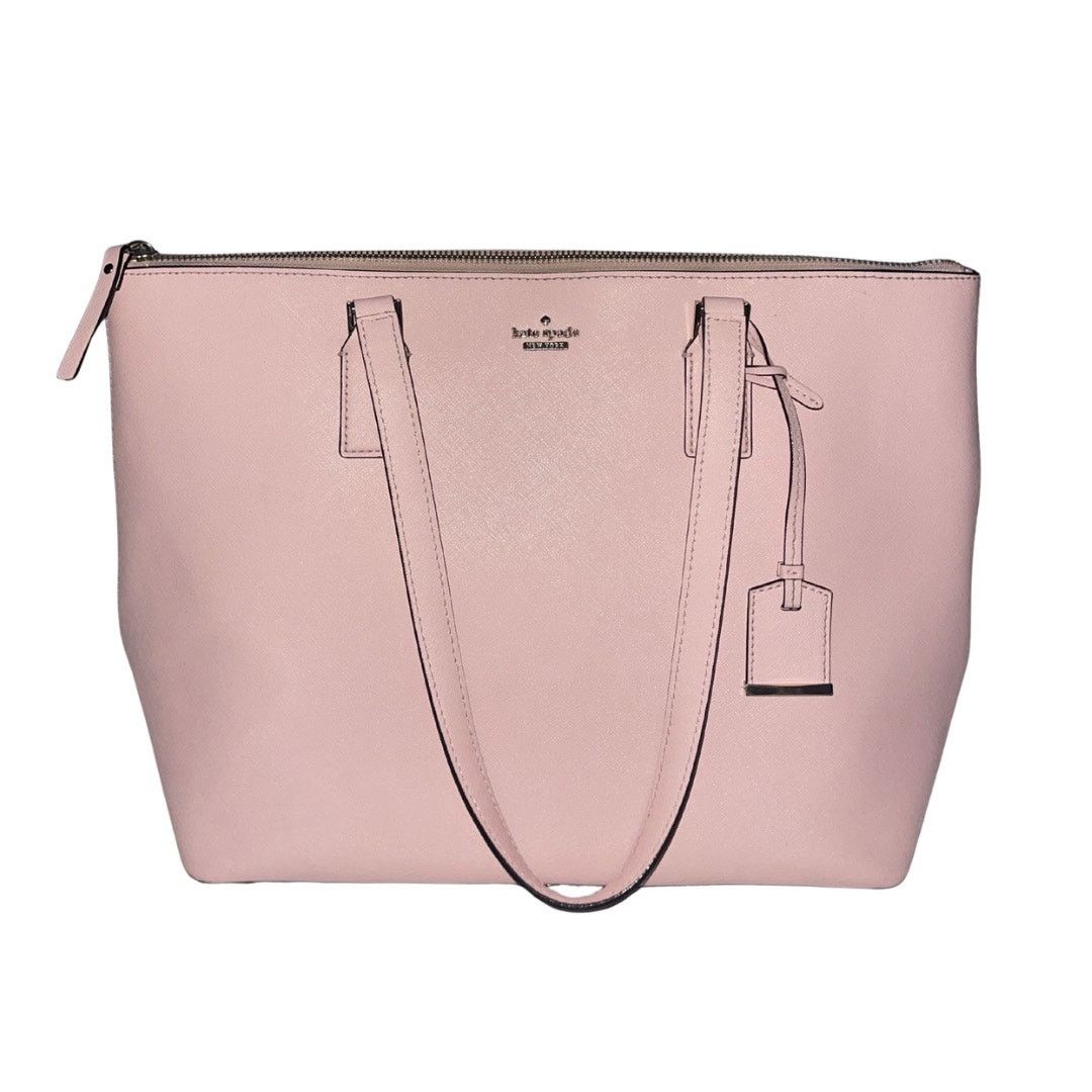 Kate Spade Schuyler Leather Tote Handbag Chalk Pink Zip Closure Charm Size ONE SIZE - 1 Thumbnail