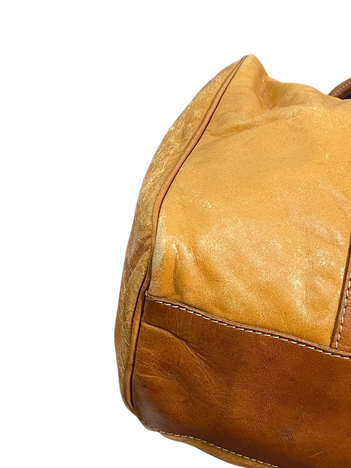 Genuine Leather Full Leather Patina Vtg Cream Kyoto Mini Boston Bag 1🟩9 Size ONE SIZE - 6 Thumbnail