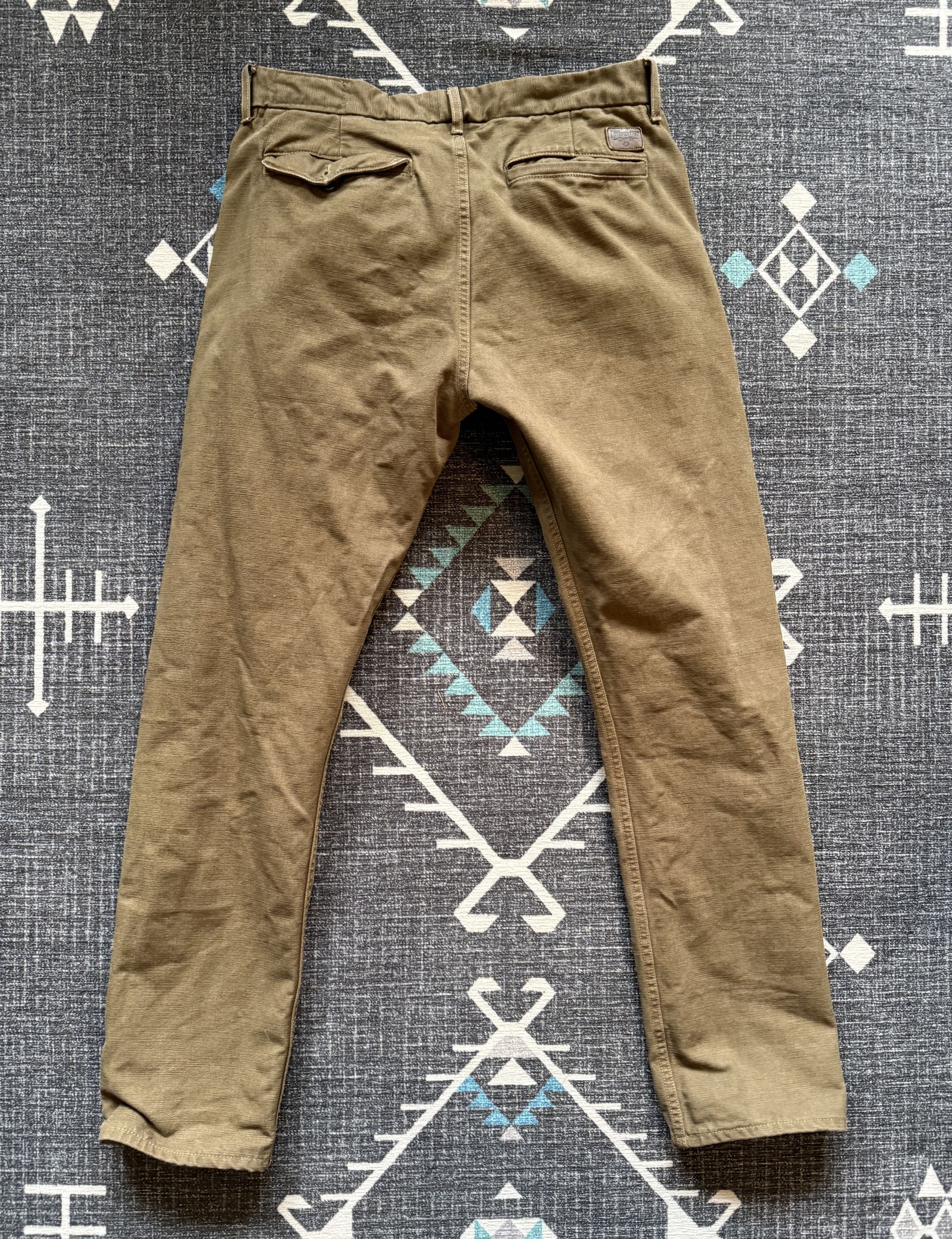 Freenote Cloth Workers Chino - Slim Fit - 14oz Slub - Army Green Size US 34 / EU 50 - 3 Thumbnail