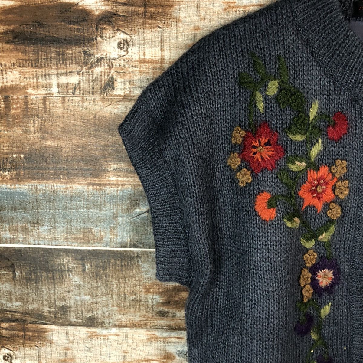 Homespun Knitwear × Japanese Brand Pre Move Grey art vintage Knitwear #A1818 Size L / US 10 / IT 46 - 7 Thumbnail