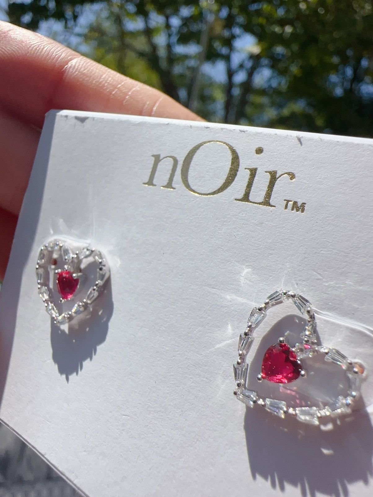 Designer Noir silver tone crystal hearts mini studs red heart earrin Size ONE SIZE - 3 Thumbnail