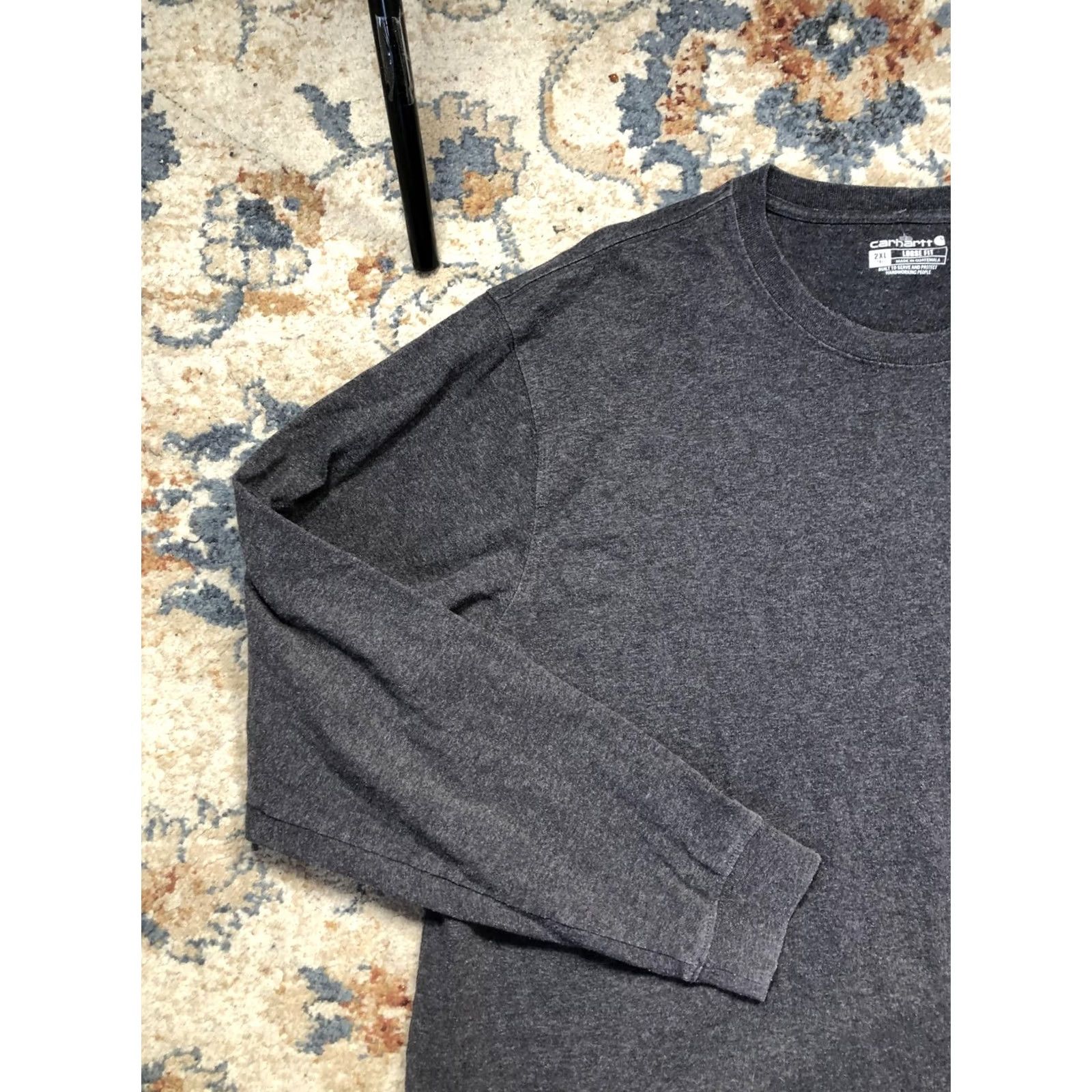 Carhartt Carhartt Shirt Mens 2XLT Gray Long Sleeve Pocket Loose Fit Workwear Tee Size US XXL / EU 58 / 5 - 3 Thumbnail