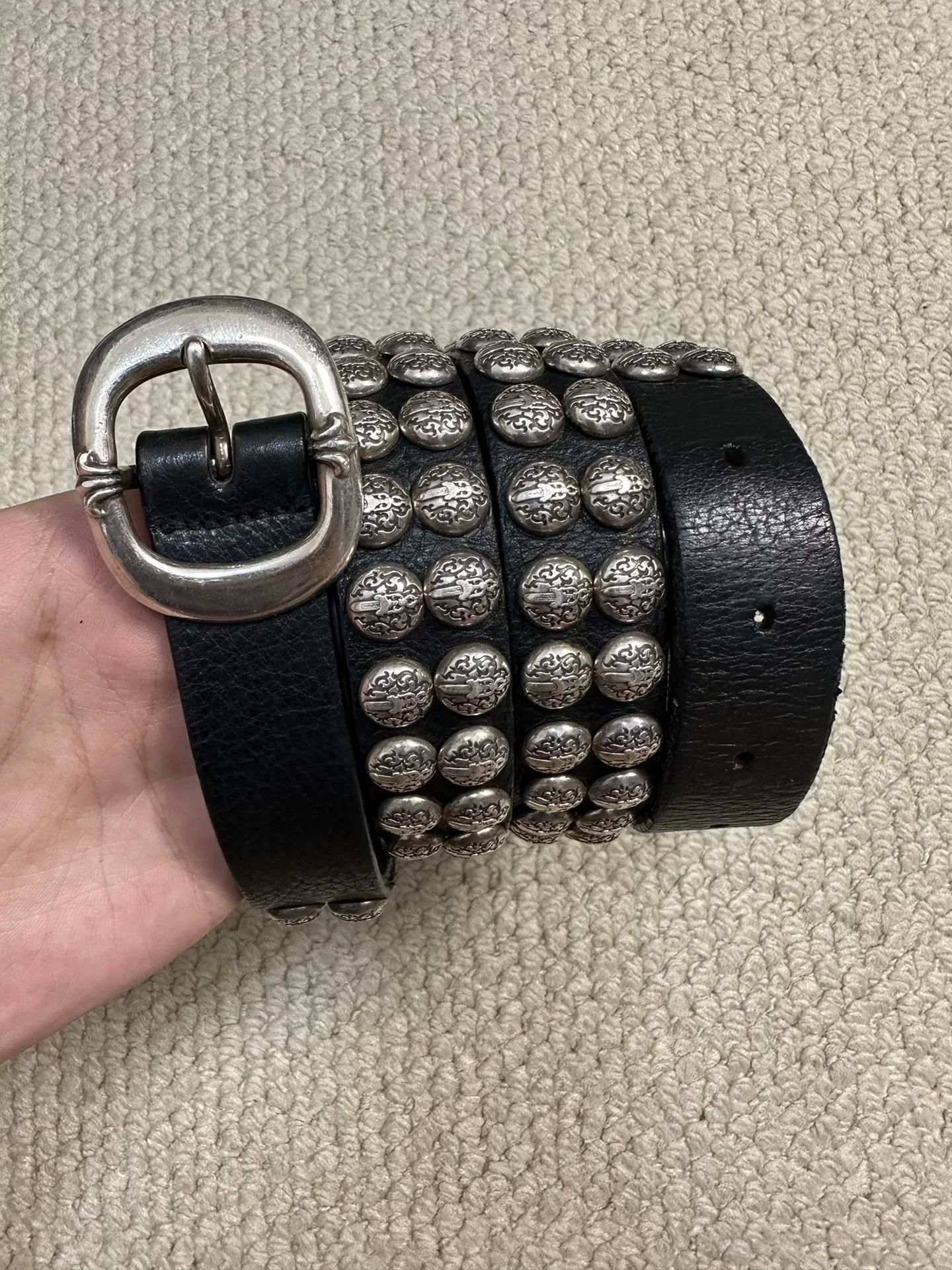 Chrome Hearts Chrome Hearts Gunslinger Narrow Silver Stud Belt Size ONE SIZE - 1 Thumbnail