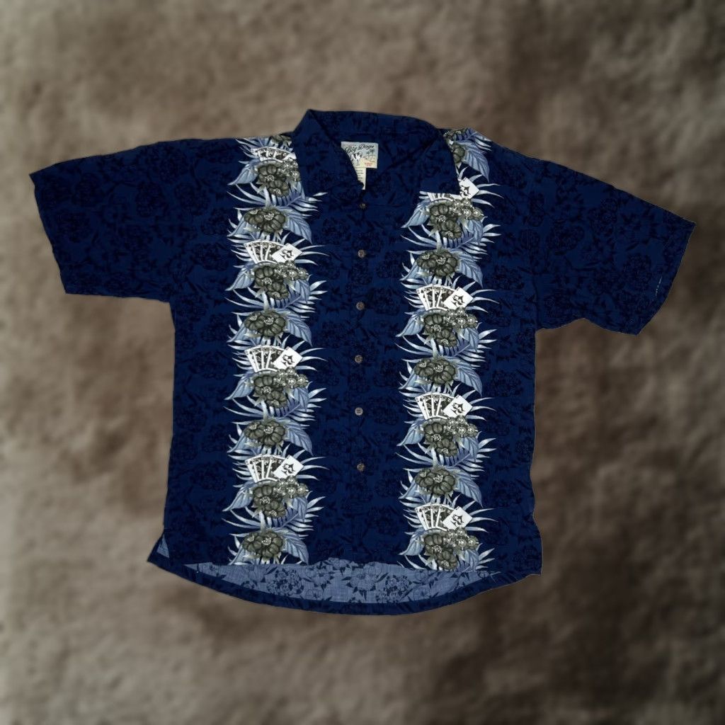 Big Dogs VINTAGE Big Dogs Hawaiian Button-Up Shirt L Blue Floral Short Sleeve Men Button-Down Collared Regular Size US L / EU 52-54 / 3 - 1 Thumbnail