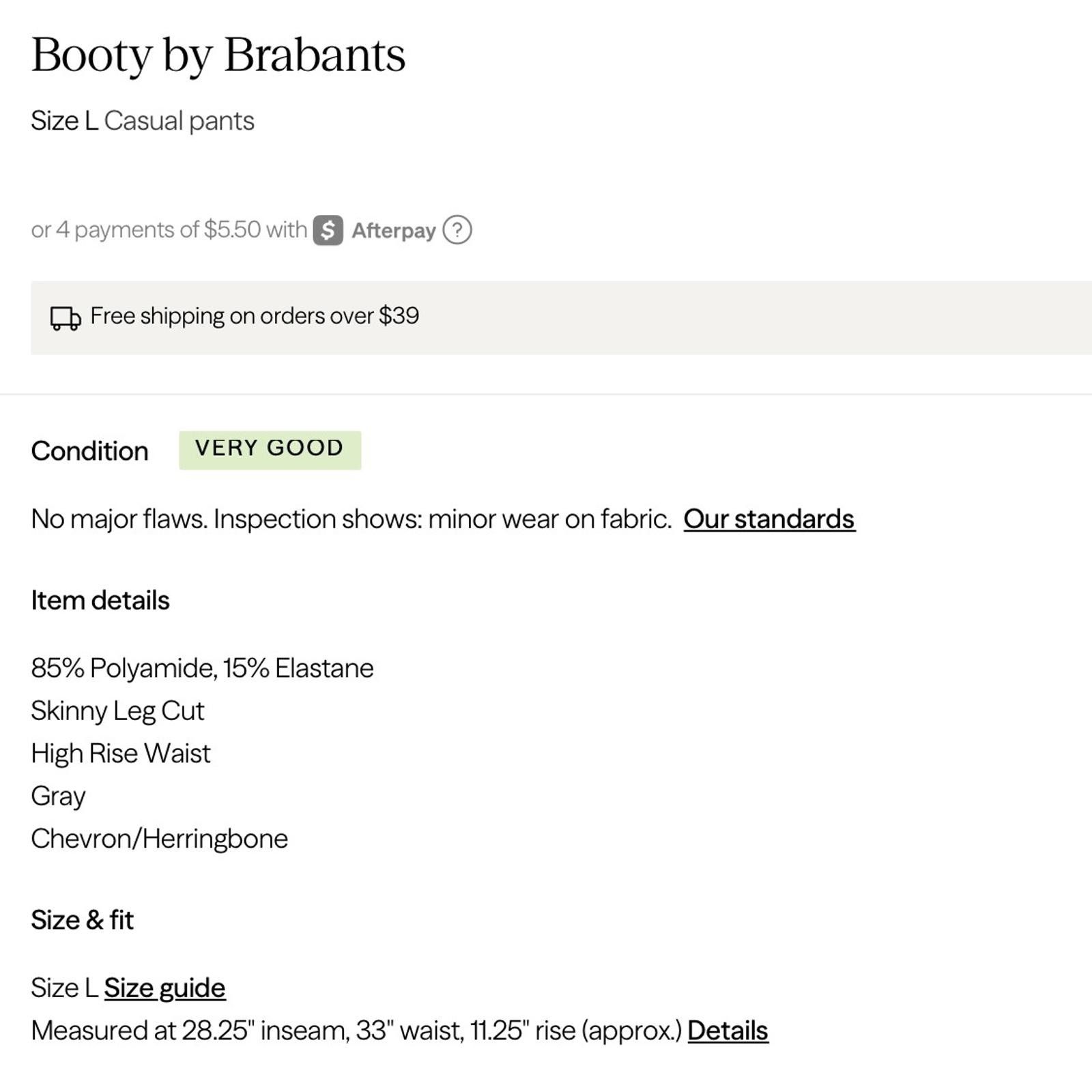 Other Booty by Brabants Women's Casual Skinny Leg Pants OS Size 30" / US 8 / IT 44 - 2 Thumbnail