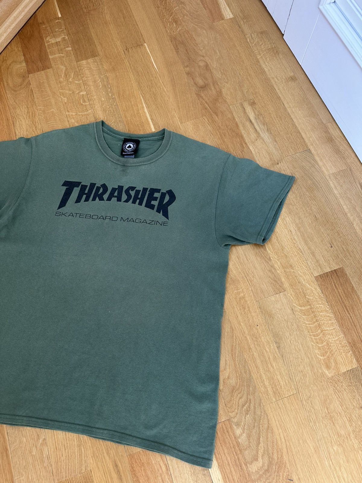Thrasher Trasher T-shirt Black Logo Y2K Green Fit Size US L / EU 52-54 / 3 - 6 Thumbnail