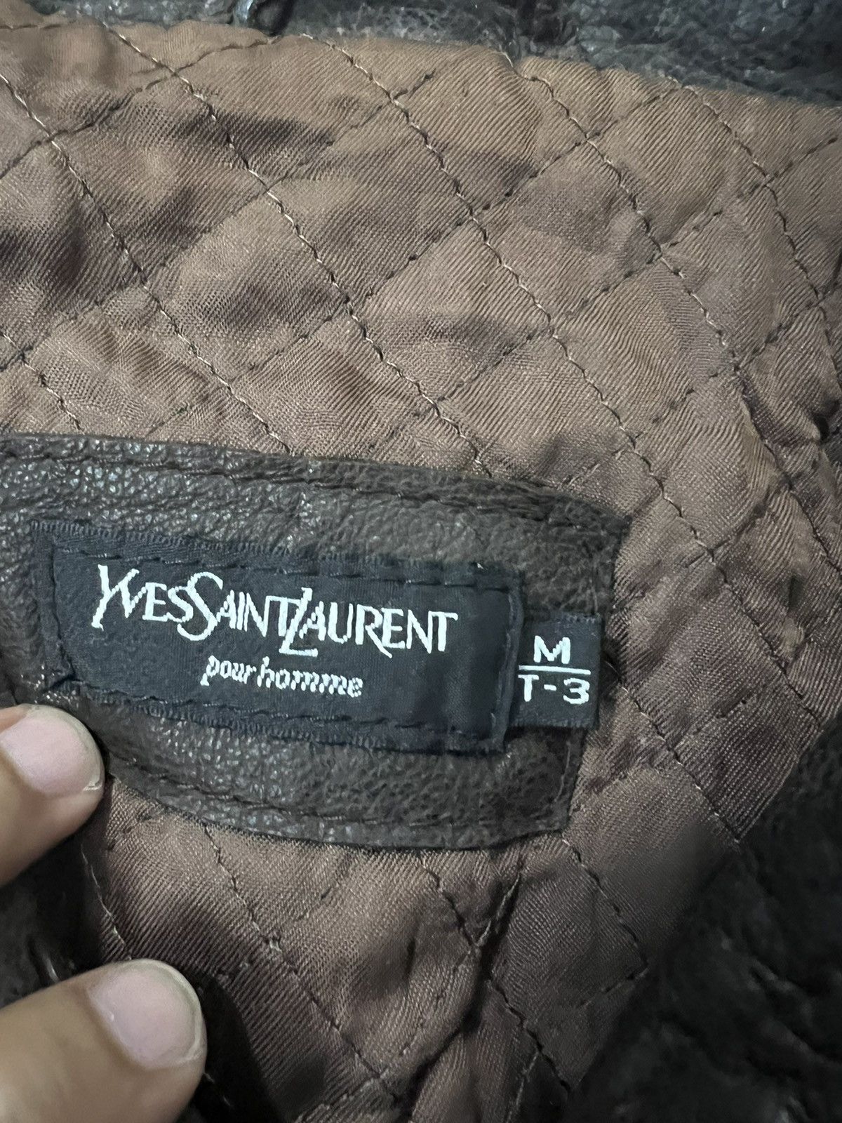 Yves Saint Laurent 💥Vintage YSL Pour Homme Leather Jacket Size US M / EU 48-50 / 2 - 12 Thumbnail