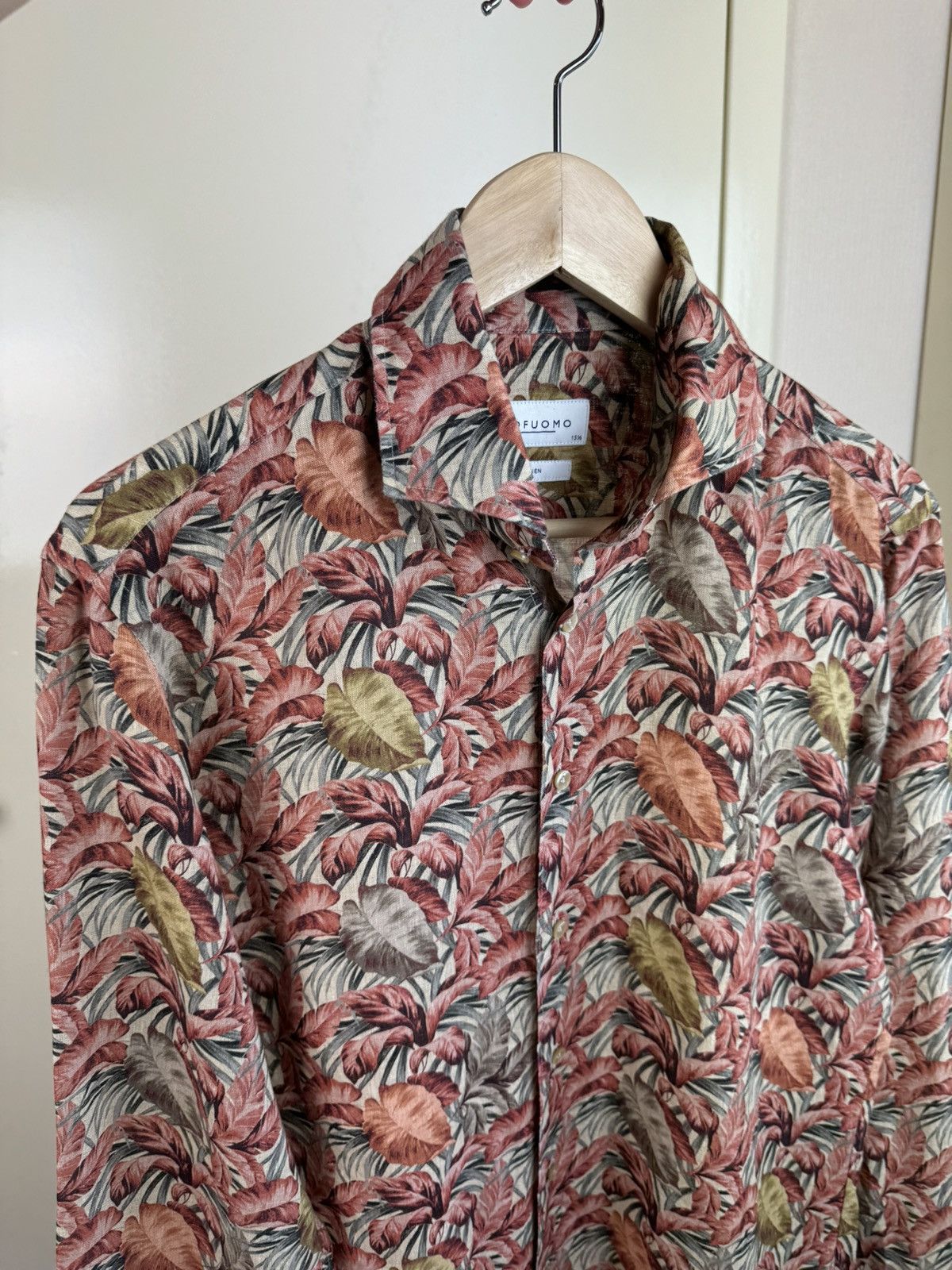 Total Luxury Spa Profuomo 100% linen printed shirt Hawaiian canali style M Size US M / EU 48-50 / 2 - 10 Thumbnail