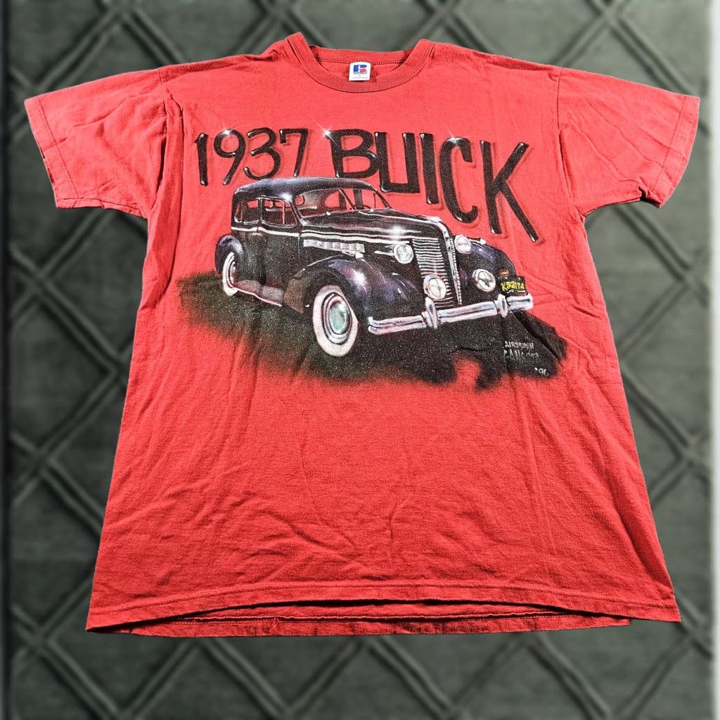Russell Athletic VINTAGE Russell Athletic Shirt Mens L Red Buick 1937 Car Graphic Tee 90s Size US L / EU 52-54 / 3 - 1 Thumbnail