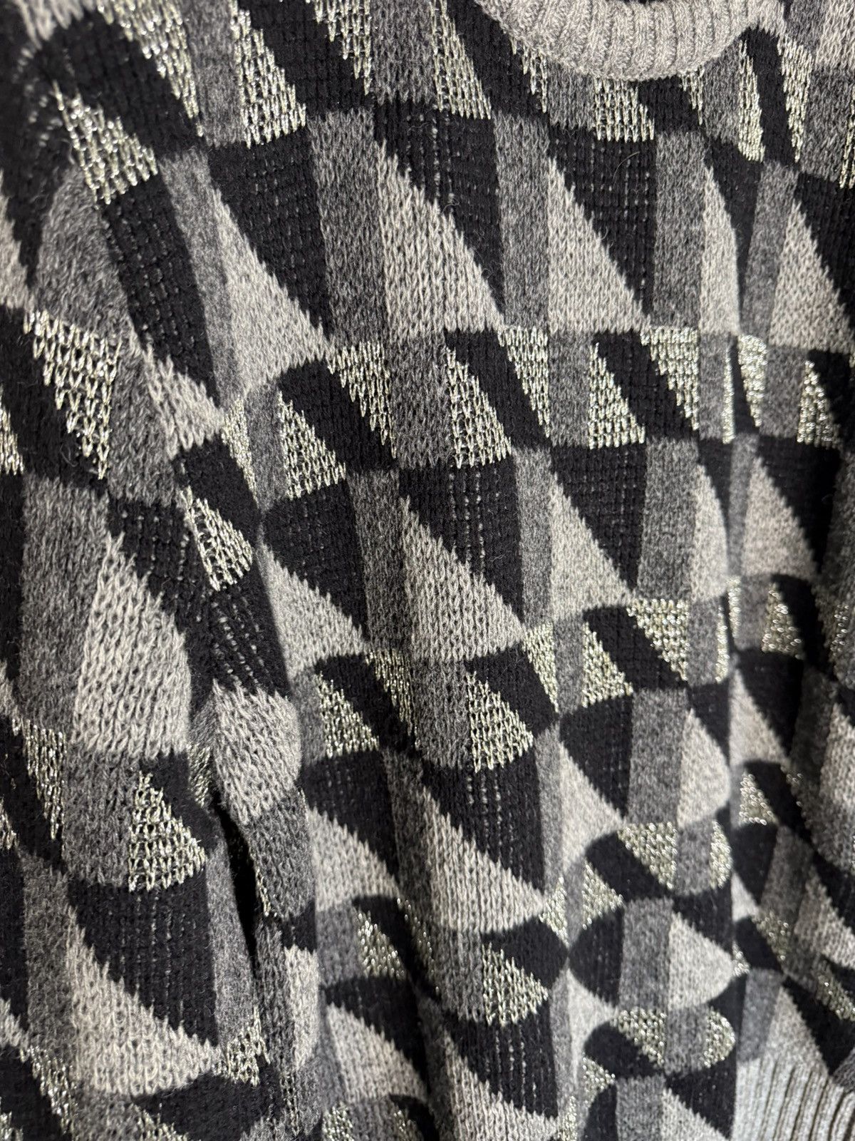 Saint Laurent Paris FW15 Grail Saint Laurent geometric metallic sweater Hedi XL Size US XL / EU 56 / 4 - 14 Thumbnail