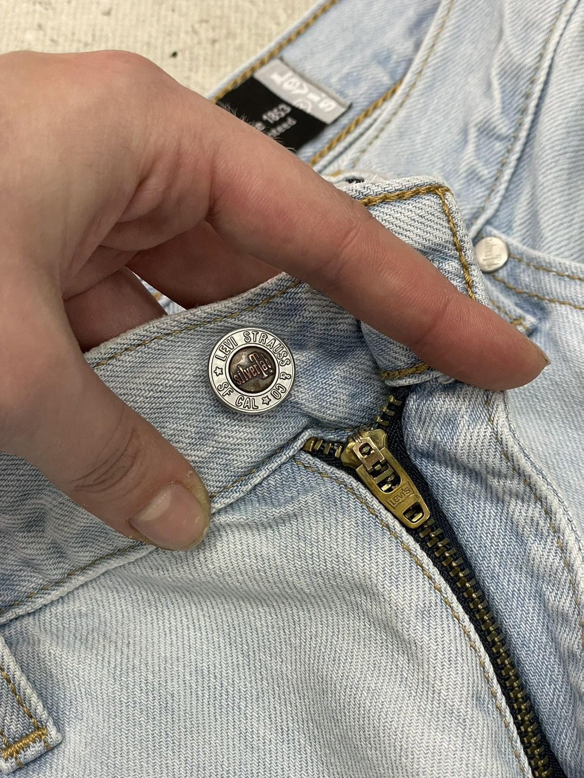 Levi's Vintage Clothing Rare Levis Vintage baggy silver Tab distressed jeans pants Size US 31 - 6 Thumbnail