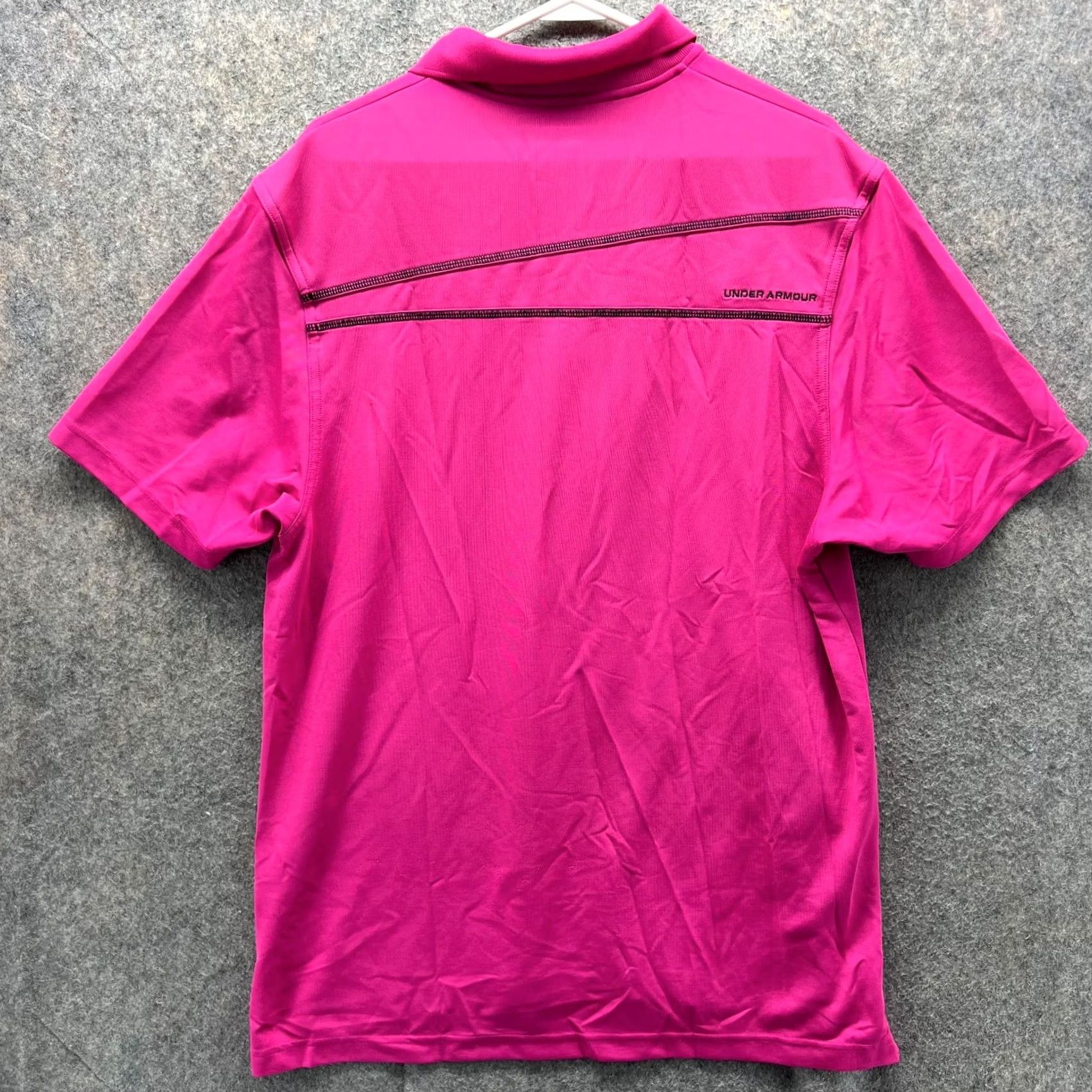 Under Armour VINTAGE Under Armour Polo Shirt Men L Pink HeatGear Golf Athletic UA Shirt Short Sleeve Collared Button Logo All Seasons Regular Mens Size US L / EU 52-54 / 3 - 2 Thumbnail