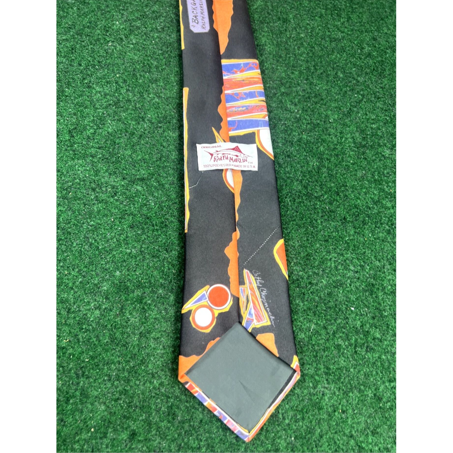Vintage Ralph Marlin GAMBLING 100% Polyester Tie Casino 1991 Backgammon Dice Tie Size ONE SIZE - 6 Thumbnail