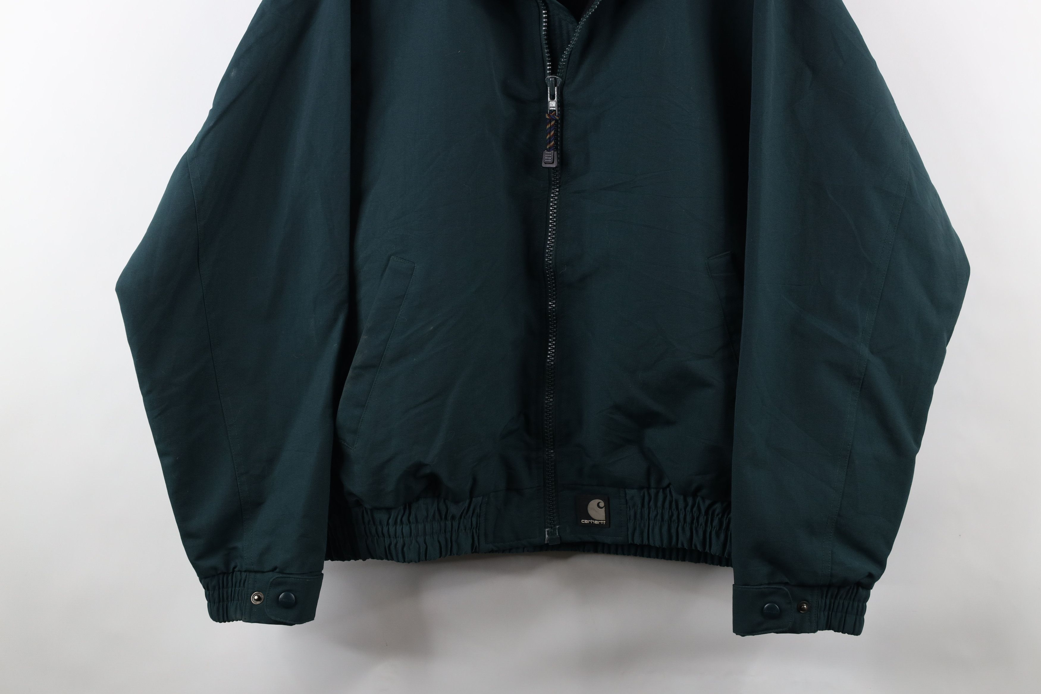 Carhartt × Vintage Vintage Carhartt Spell Out Lined Bomber Jacket Hunter Green Size US XXL / EU 58 / 5 - 3 Thumbnail