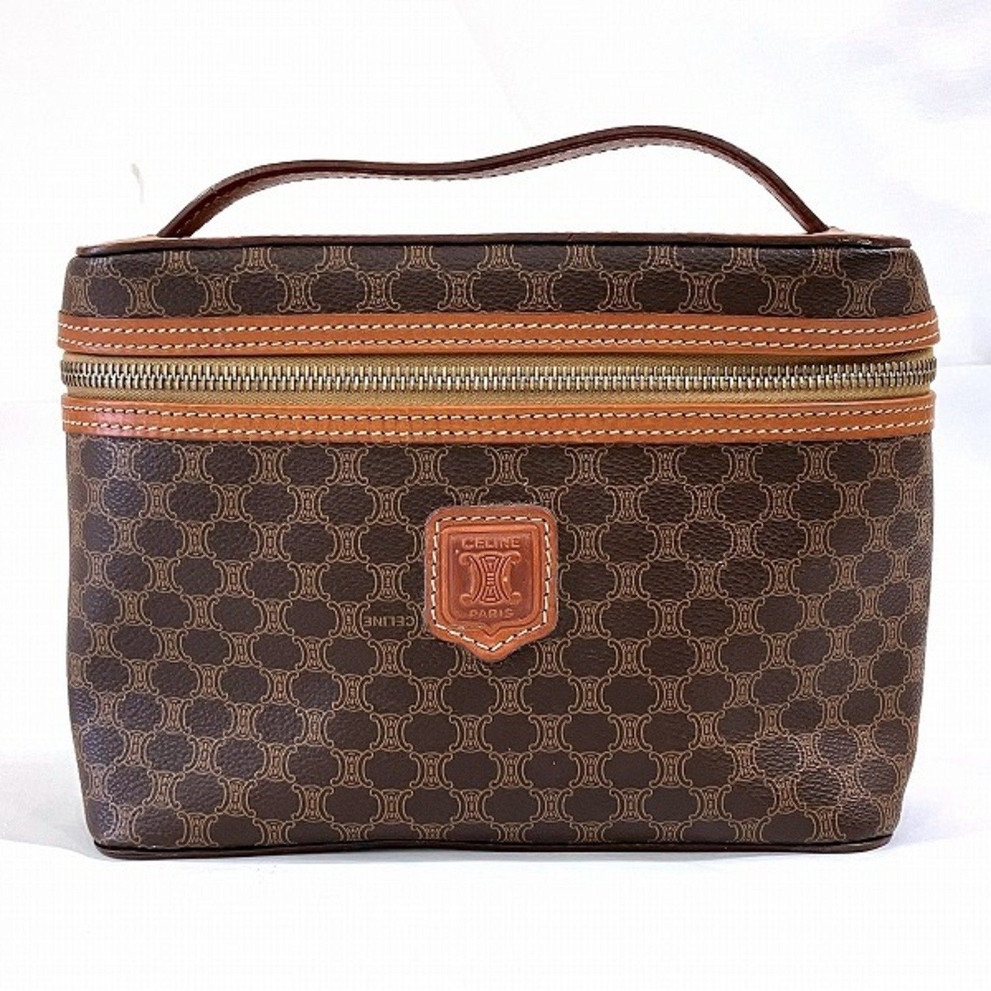 image of Celine Macadam Vanity Bag Mc96 Handbag Ladies in Brown, Women's