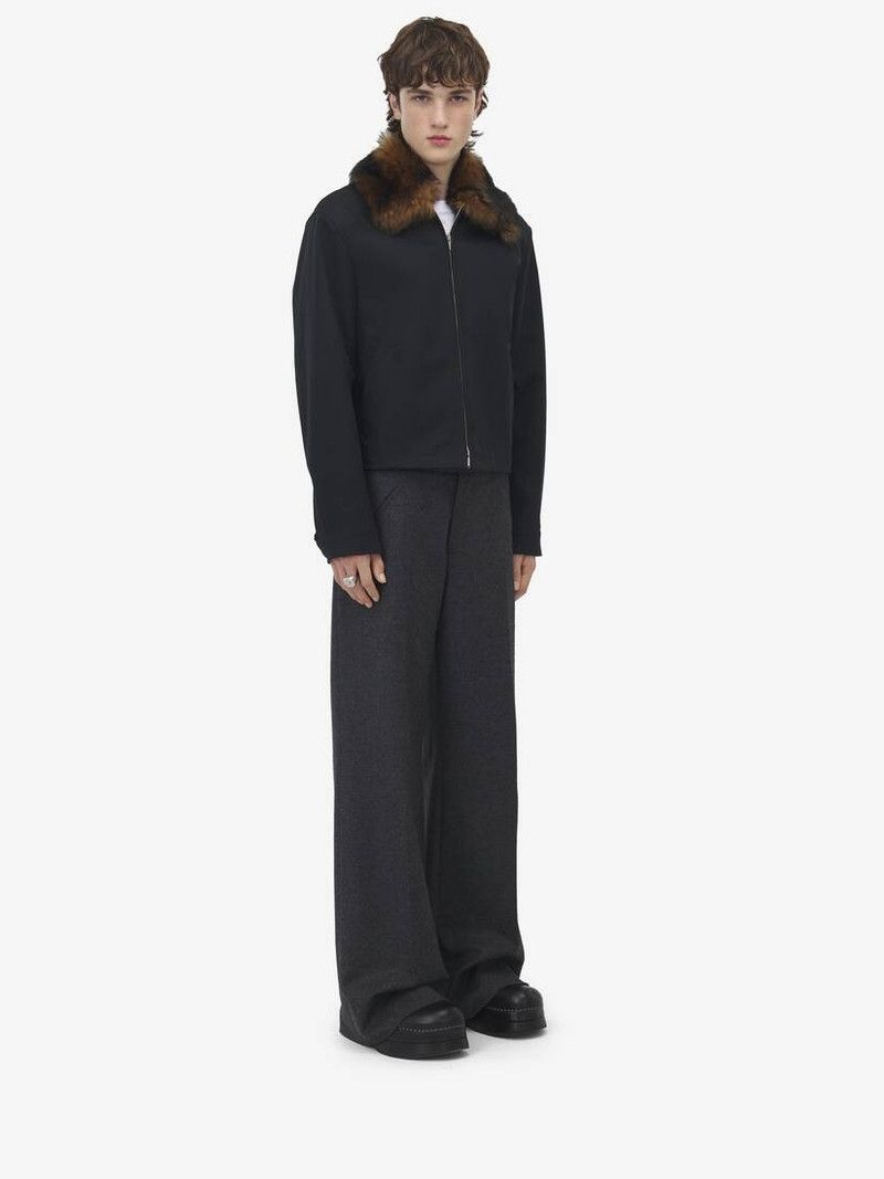 Alexander McQueen o1srvl11e0226 Shearling Detail Blouson Jacket​ In Black Size US XL / EU 56 / 4 - 3 Thumbnail