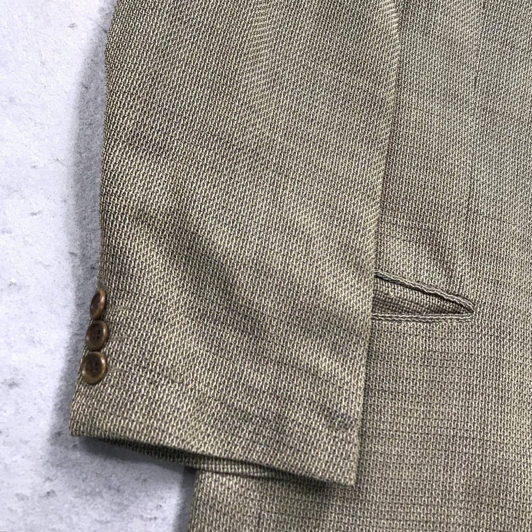 Loro Piana VINTAGE Loro Piana Sport Coat Mens 40R Tan Wool Blazer Geometric 2 Piece 3-Button Notch Lapel Woolmark Twister 110s Casual Wedding Formal Jacket Size 40R - 5 Thumbnail