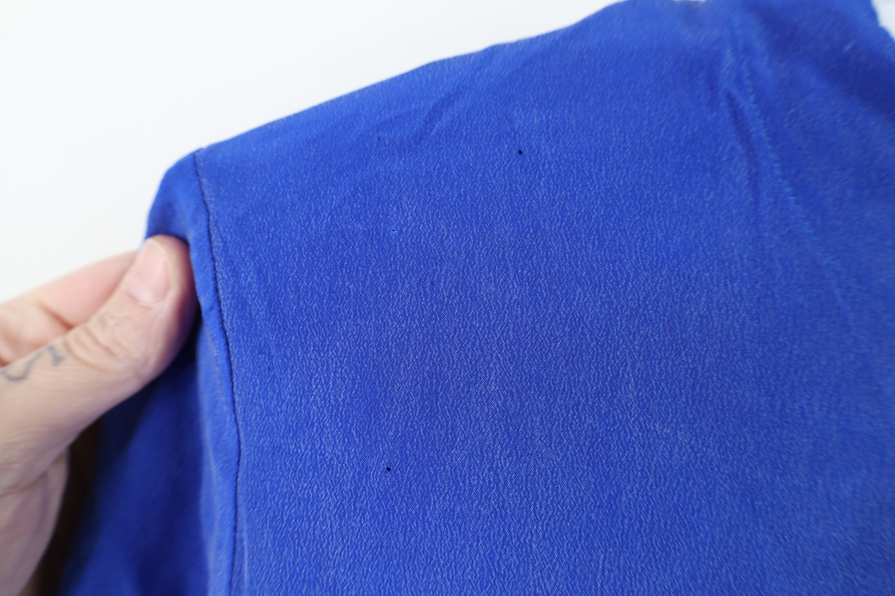 Vintage Vintage 90s Streetwear Blank Silk Short Sleeve Shirt Blue Size L / US 10 / IT 46 - 5 Thumbnail