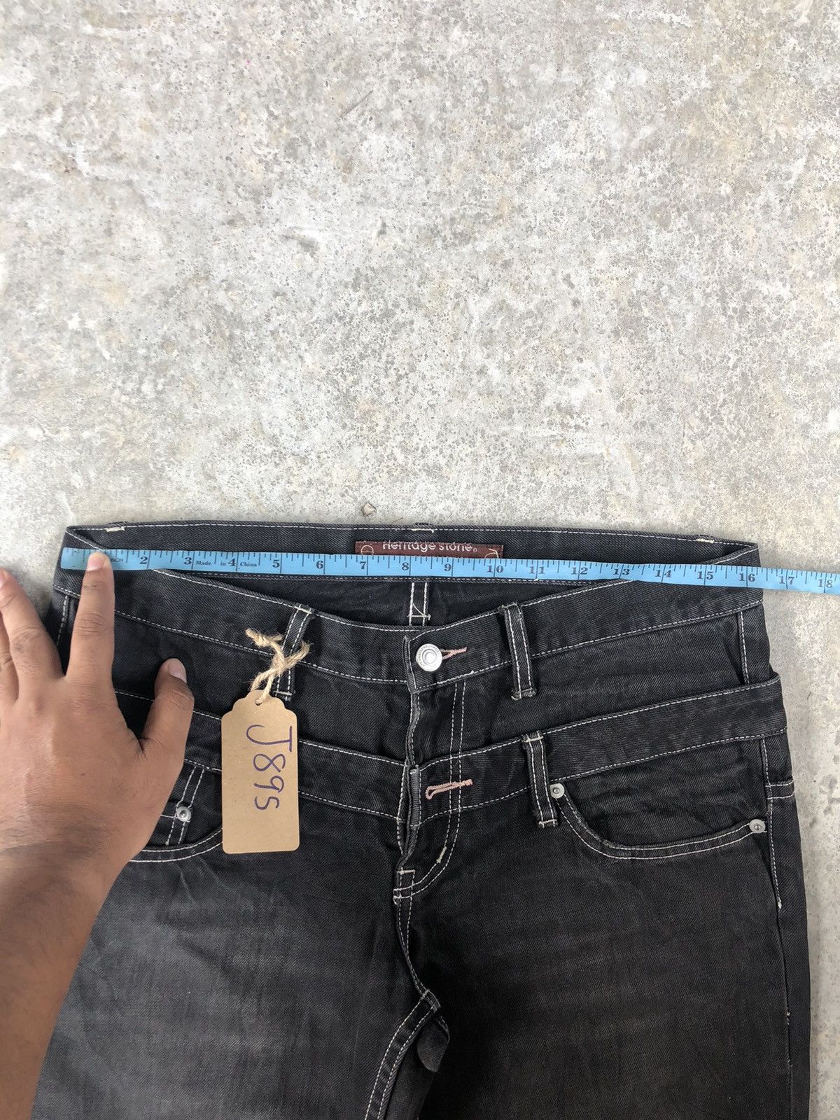 Japanese Brand Japanese Herritage Double Waist White Stitch Distressed Size US 32 / EU 48 - 18 Thumbnail