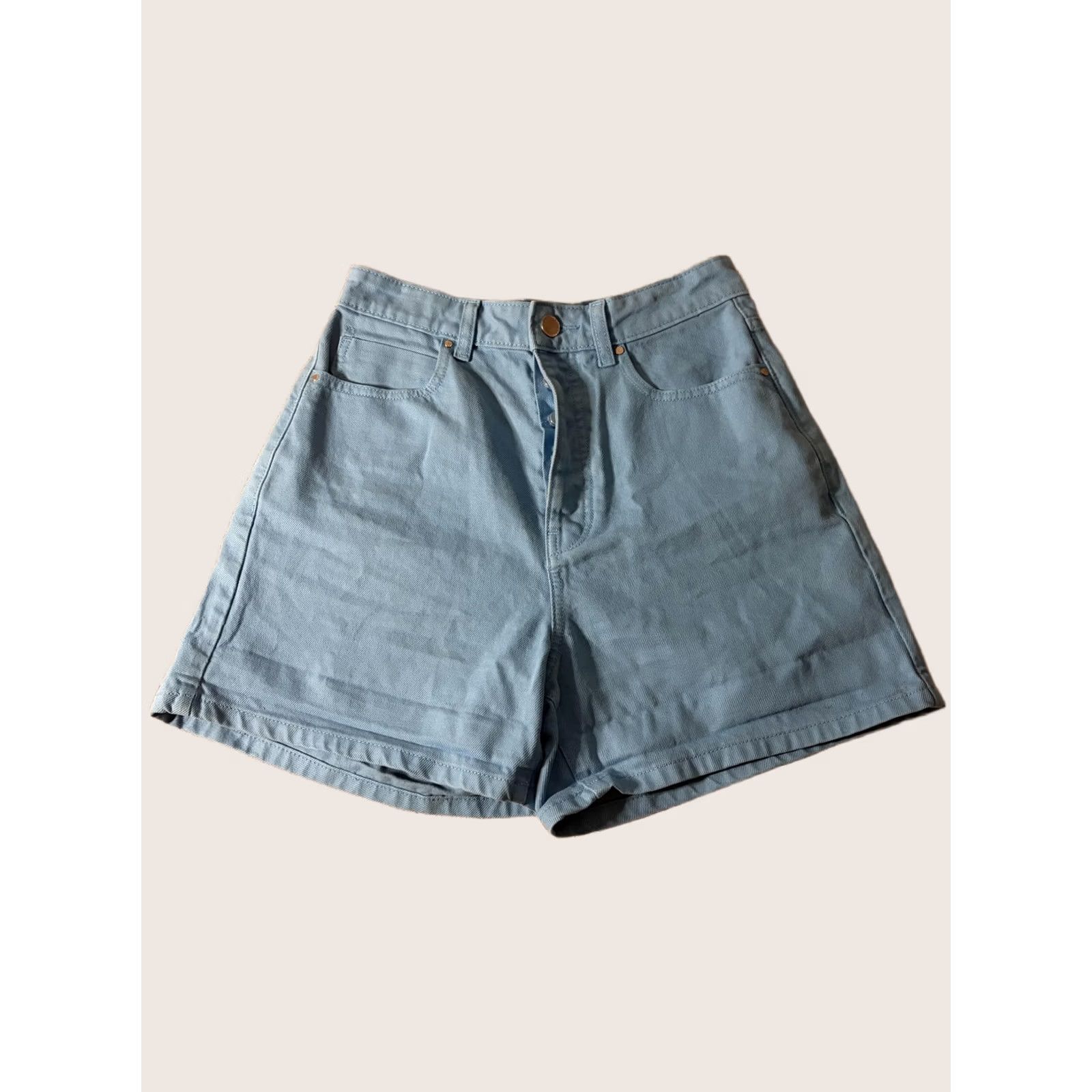 Zara ZARA Shorts Womens 6 Denim High Rise Relaxed Fit Button Fly Casual Blue Size 28" / US 6 / IT 42 - 1 Thumbnail