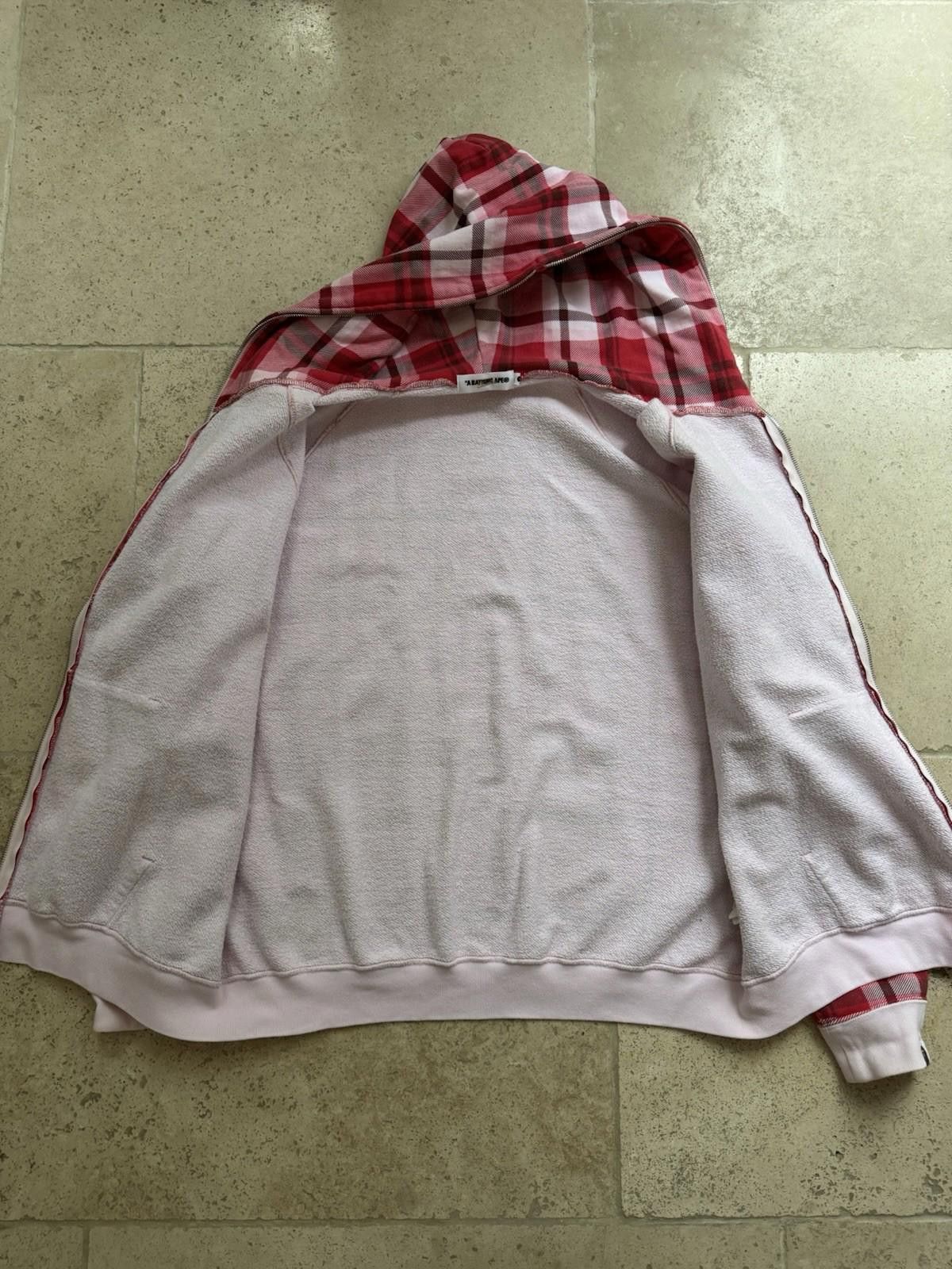 Bape A Bathing Ape Red Checkered Full Zip Hoodie - Size M Size US M / EU 48-50 / 2 - 5 Thumbnail