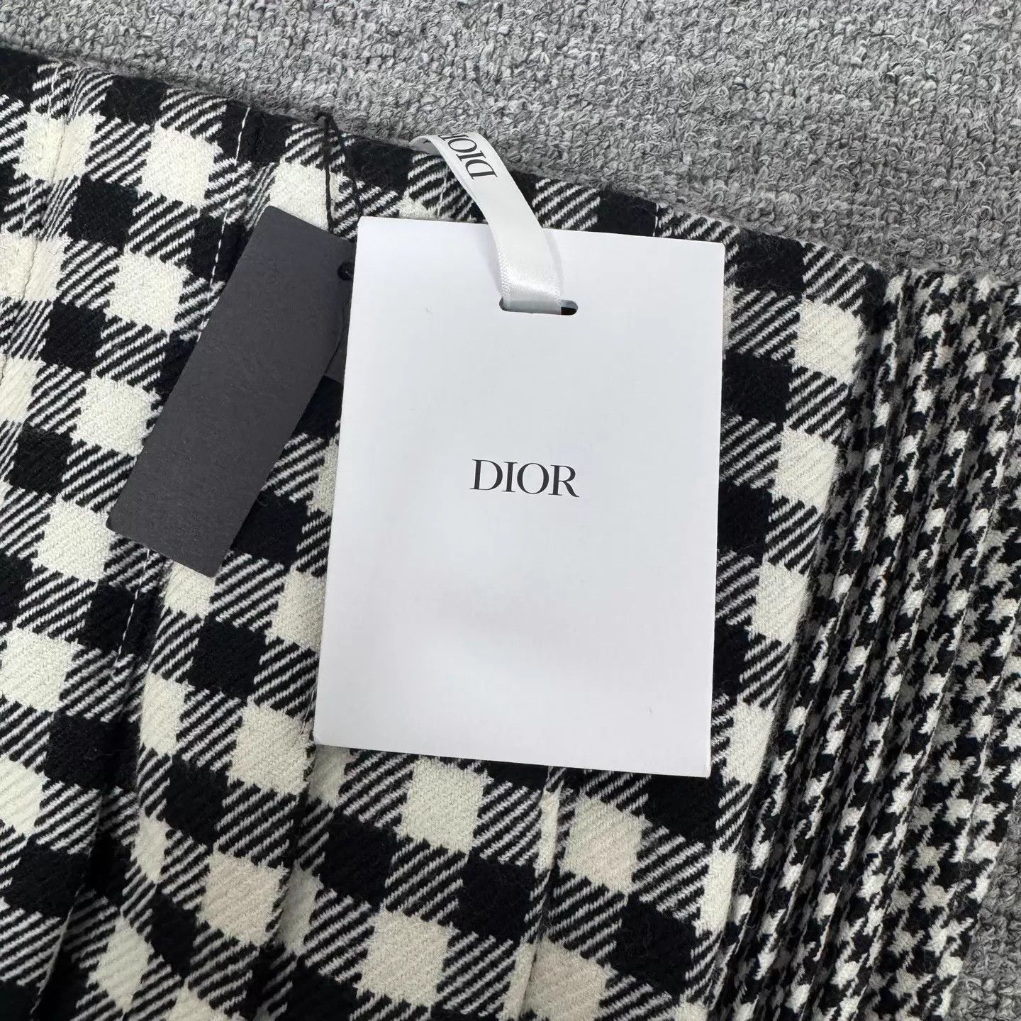 Dior Dior Asymmetric Black White Plaid Pleated Skirt Size 26" / US 2 / IT 38 - 4 Thumbnail