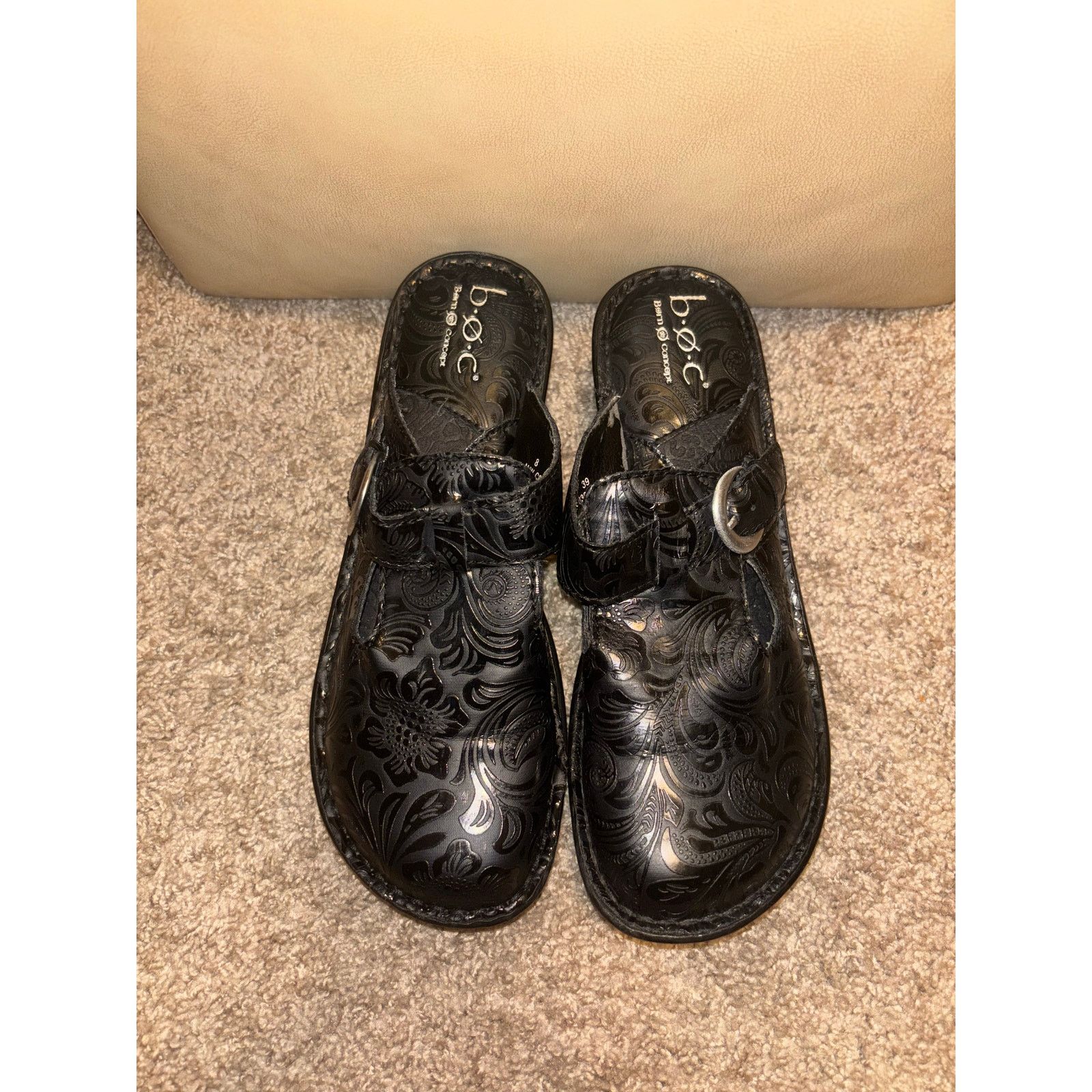 The Unbranded Brand B.O.C Mule Sandals Black Heels/Slip On Size 8 Size US 8 / IT 38 - 2 Thumbnail