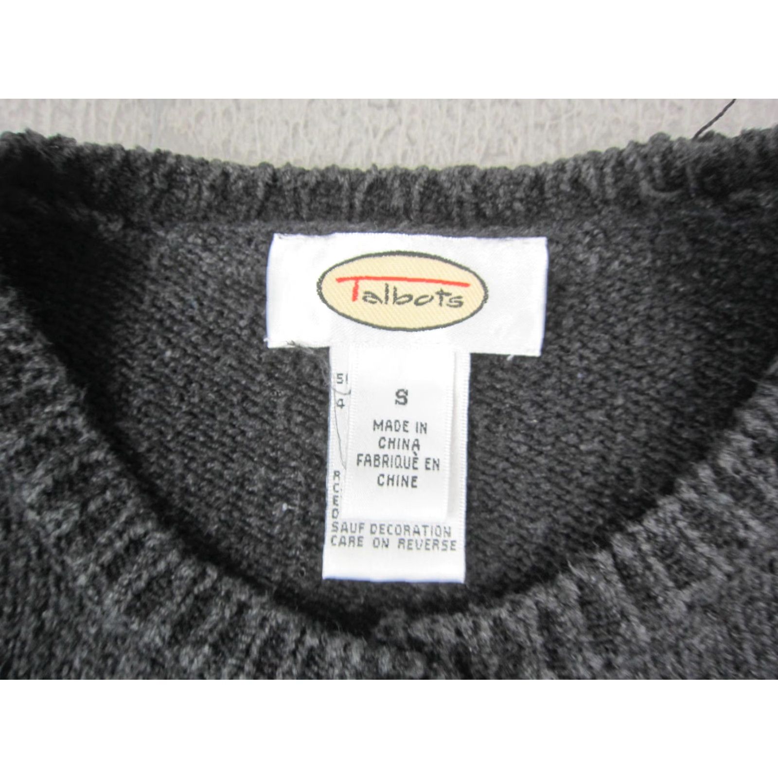 Talbots Talbots Cardigan Women S Black Christmas Embroidered Holiday Sweater Knit Crew Neck Long Sleeve Casual Autumn Winter Size S / US 4 / IT 40 - 3 Thumbnail