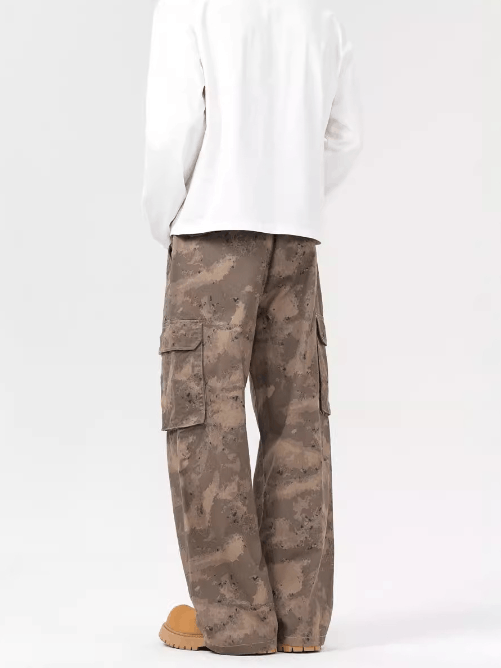 Japanese Brand × Jean Washed vintage desert camouflage loose straight cargo jeans Size US 32 / EU 48 - 4 Thumbnail