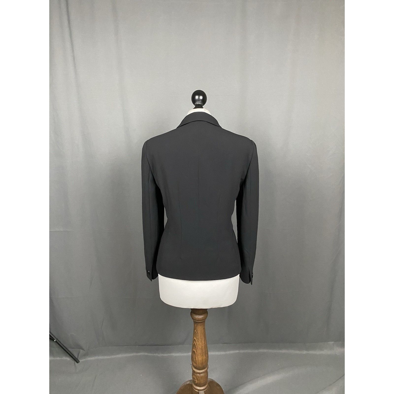 Max Mara MINT! Max Mara Studio Black 1-Button Notched Lapel Wool Blaz Size L / US 10 / IT 46 - 7 Thumbnail