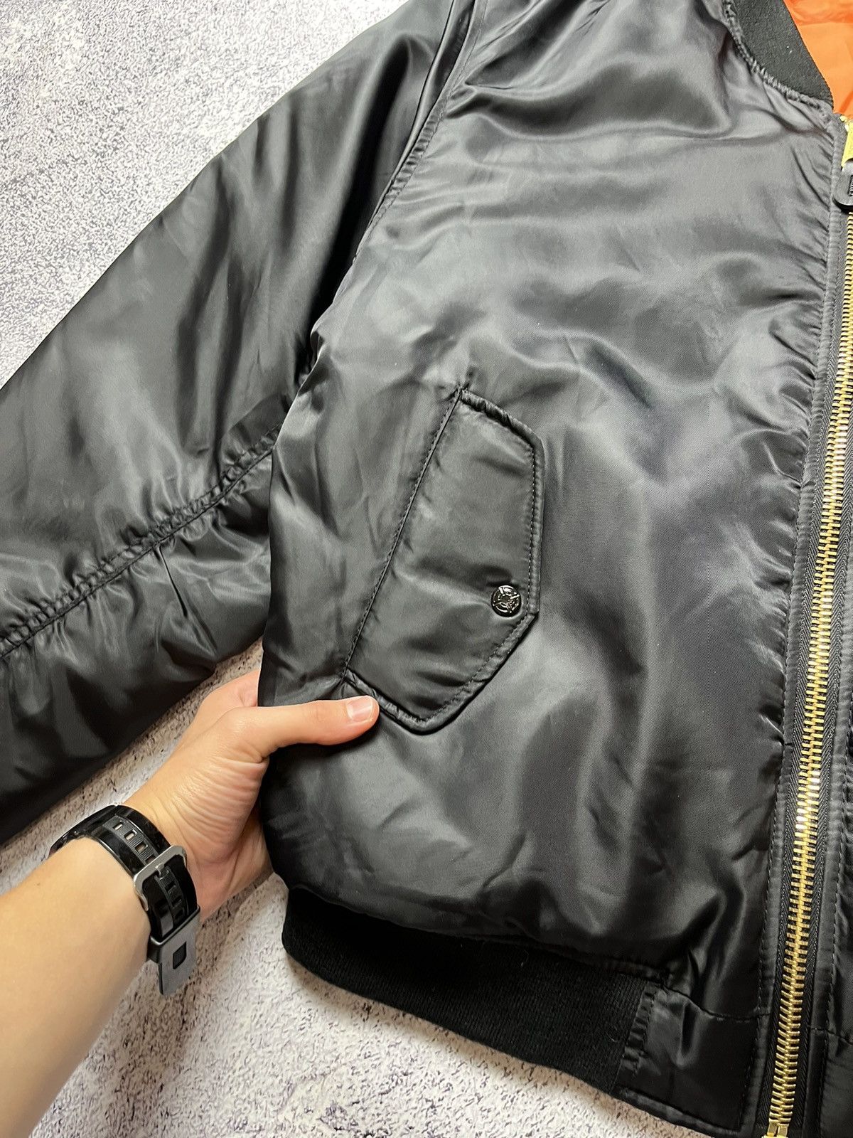 Vintage Vintage Black Reversible Bomber Jacket MA1 Size US XL / EU 56 / 4 - 8 Thumbnail