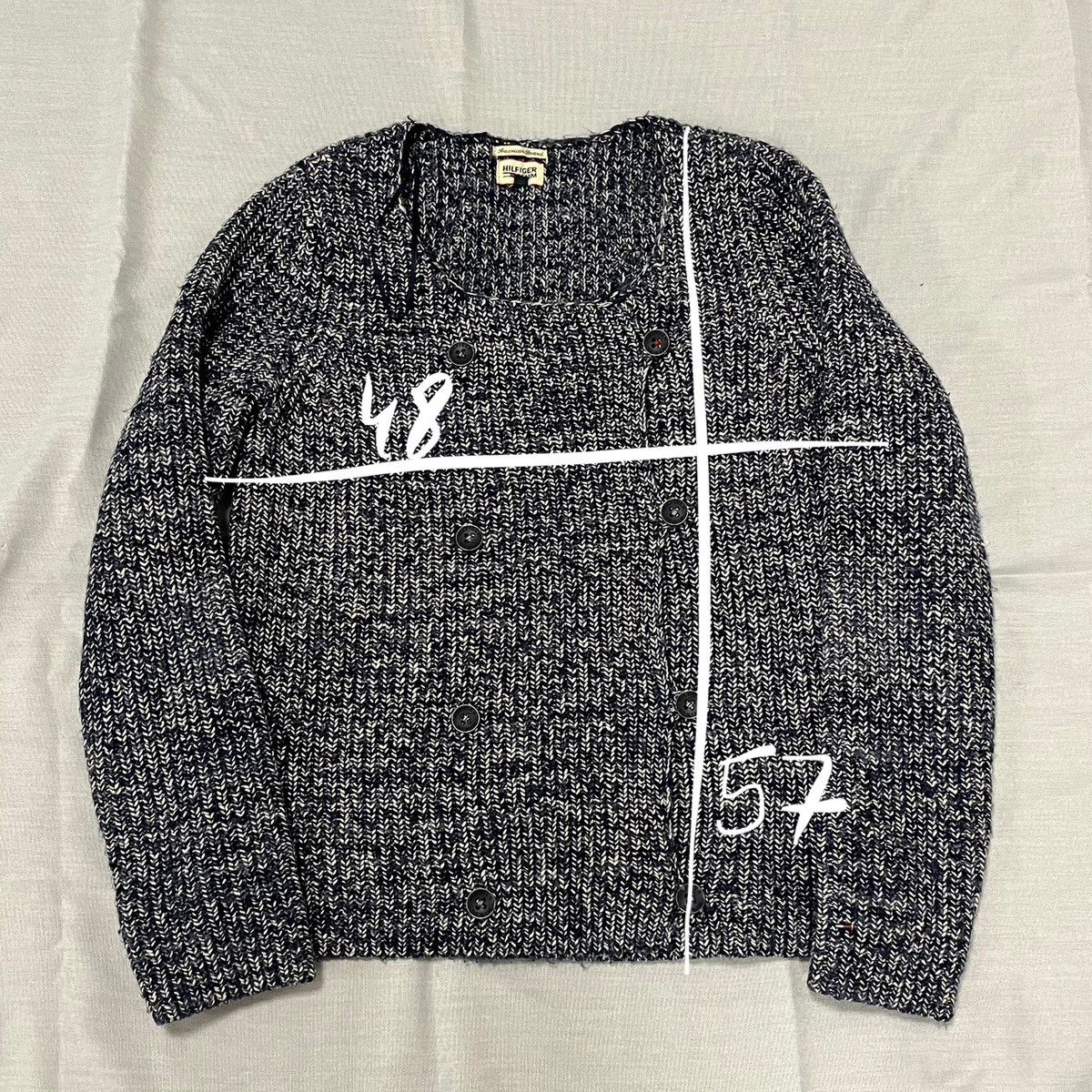 Tommy Hilfiger Navy & white Tommy Hilfiger vintage sweater cardigan Size M / US 6-8 / IT 42-44 - 10 Thumbnail