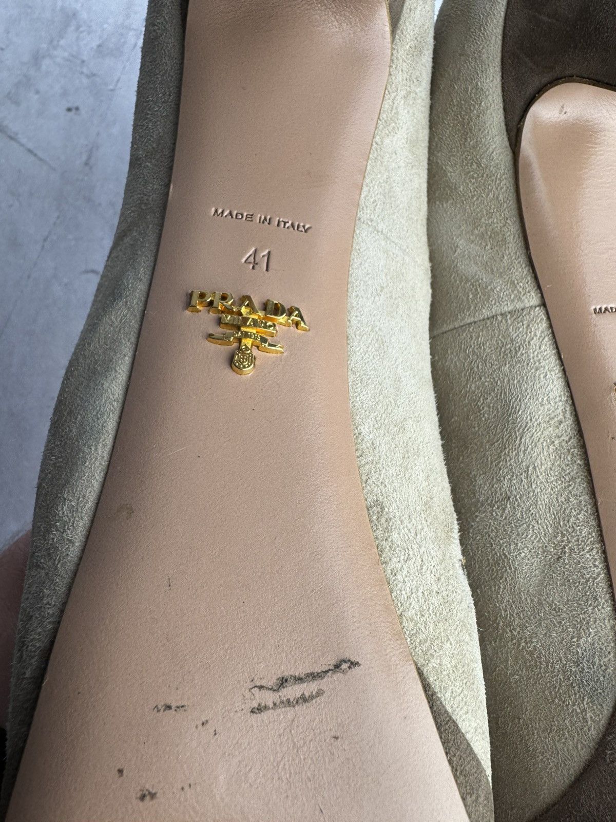 Prada × Vintage Prada Heels Milano Suede Leather Beige Pumps Women’s Size US 11 / IT 41 - 7 Thumbnail