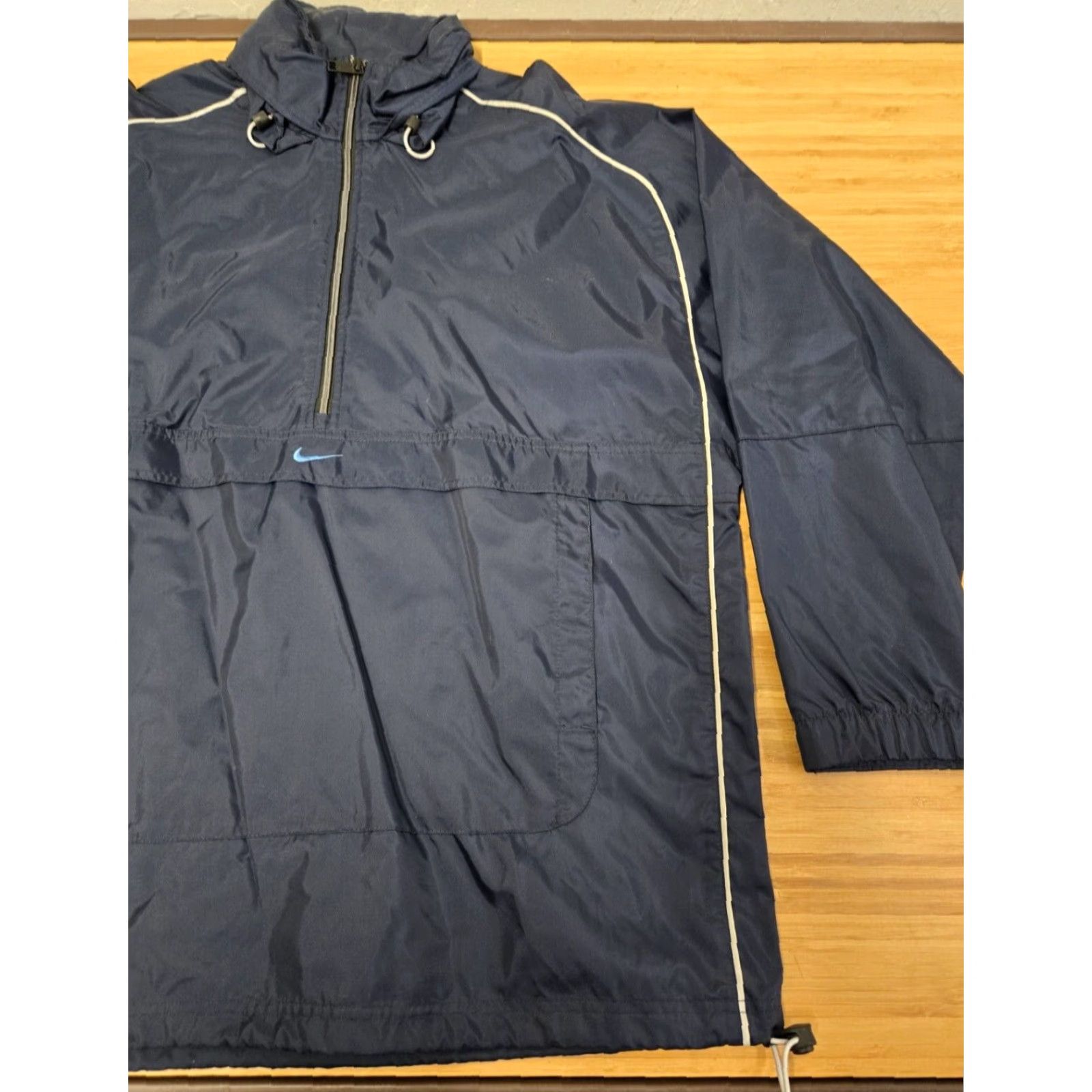 Nike VINTAGE Nike Jacket Windbreaker 1/4 Zip Pullover Large Blue Nike Air 90s Mens Size US L / EU 52-54 / 3 - 2 Thumbnail