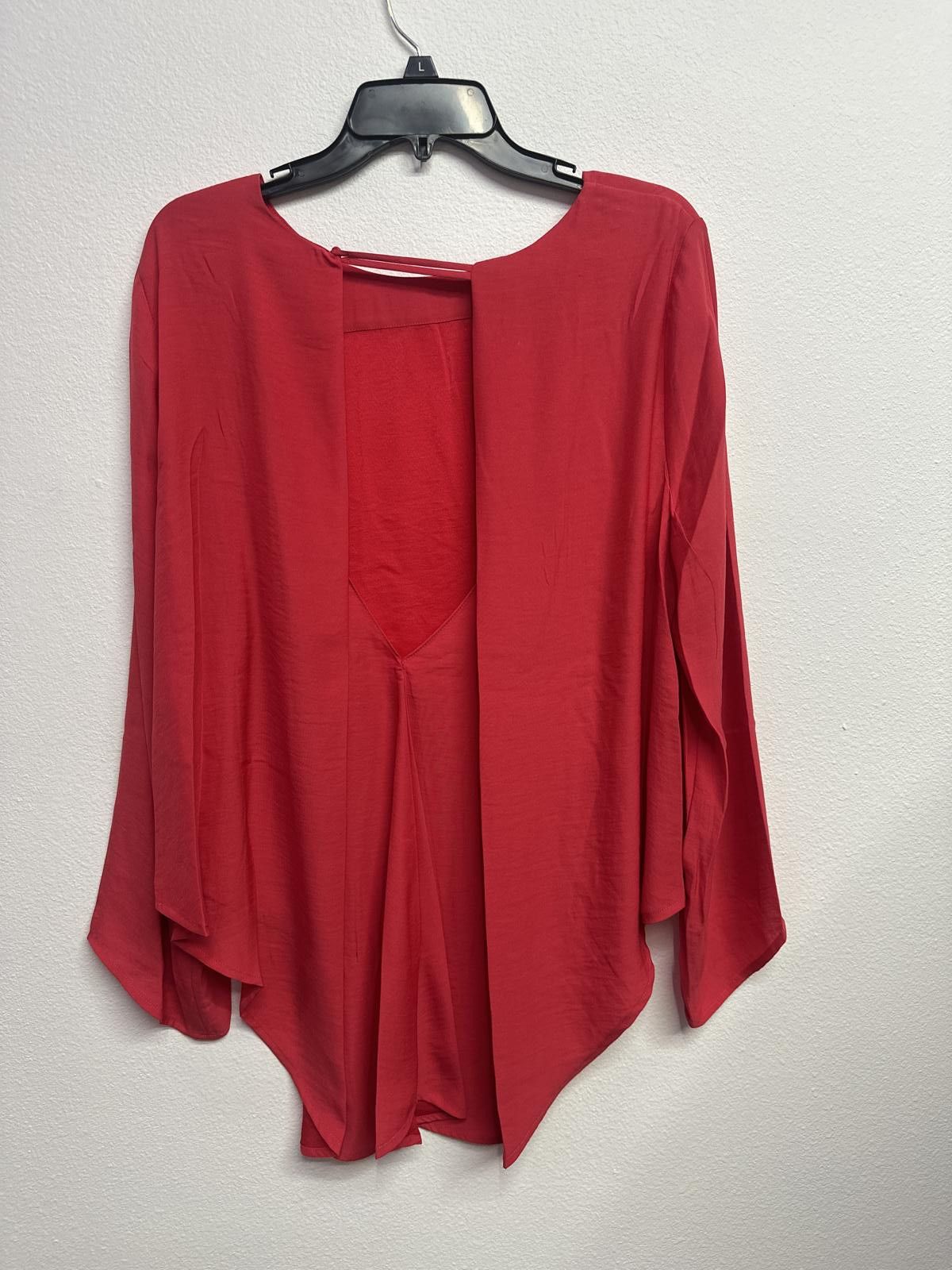 Other Chelsea & Theodore Large Red Long Sleeve Blouse Size L / US 10 / IT 46 - 4 Thumbnail