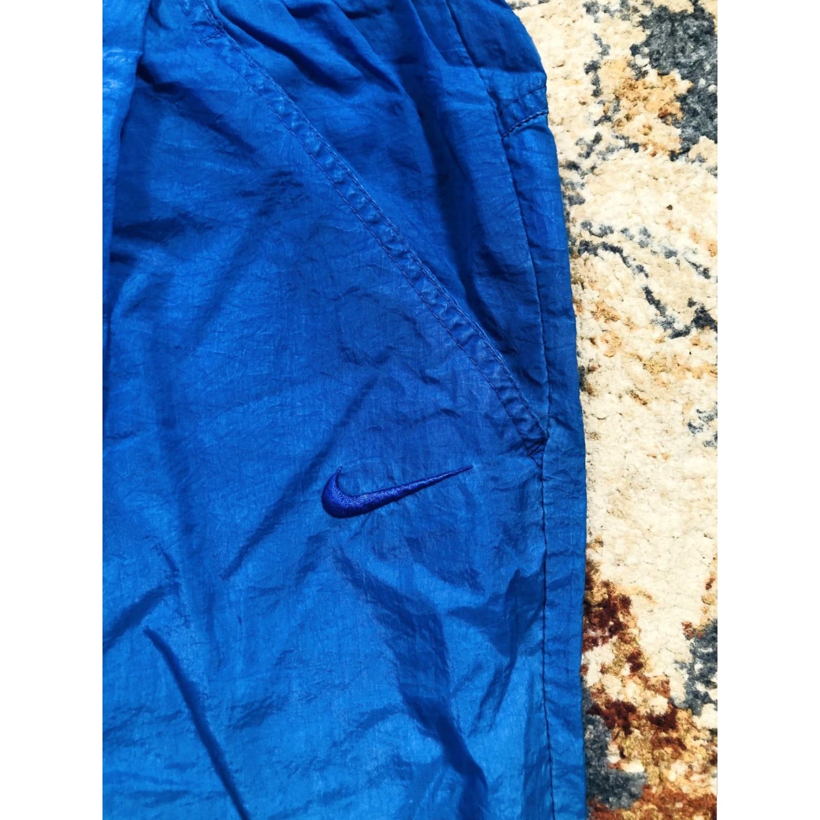 Nike VINTAGE Nike Pants Mens Large Blue Nylon Track Windbreaker Joggers Athletic 90s Size US 33 - 2 Thumbnail