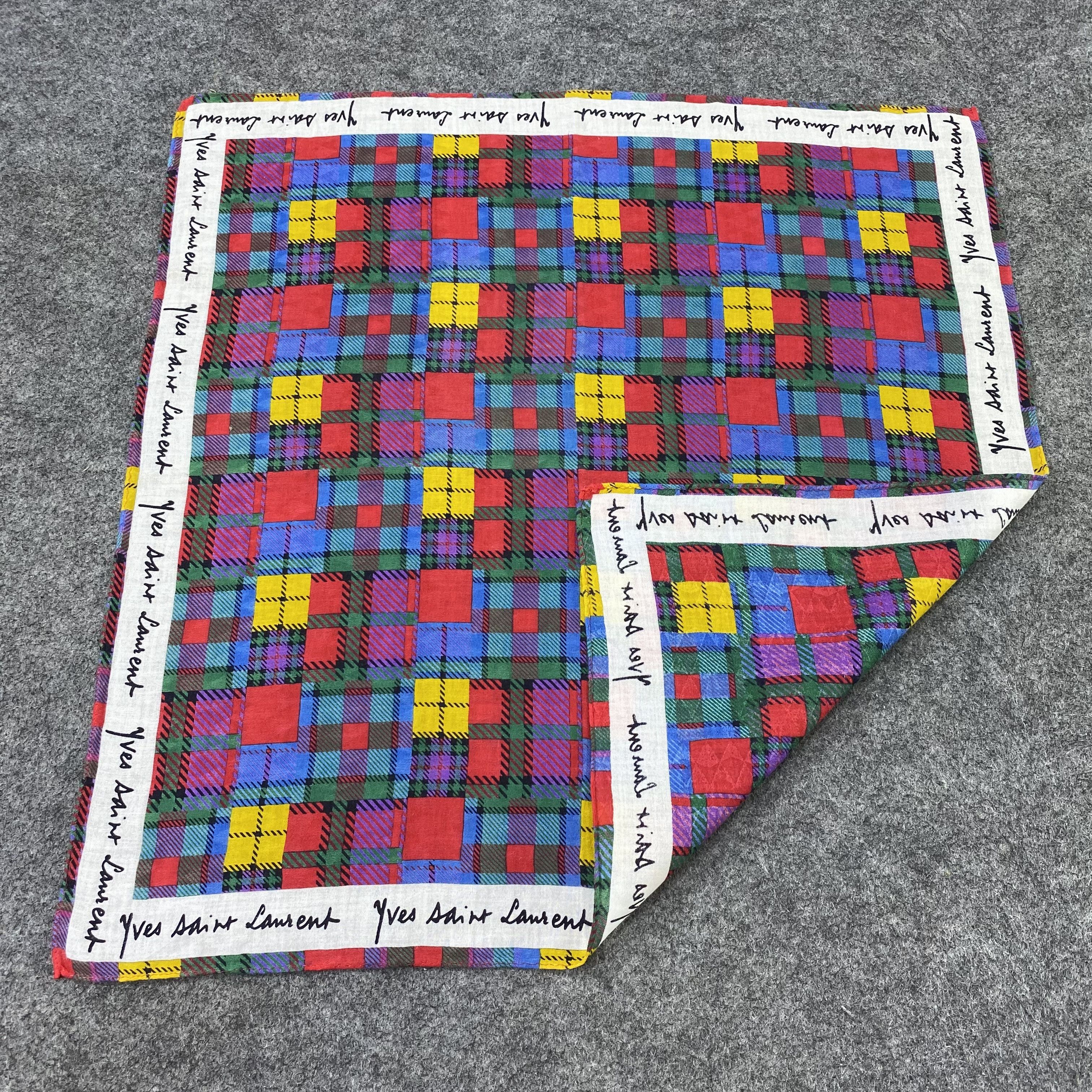 Vintage × Yves Saint Laurent Yves Saint Laurent Handkerchief / Bandana /Neckerchief-B1489 Size ONE SIZE - 6 Thumbnail