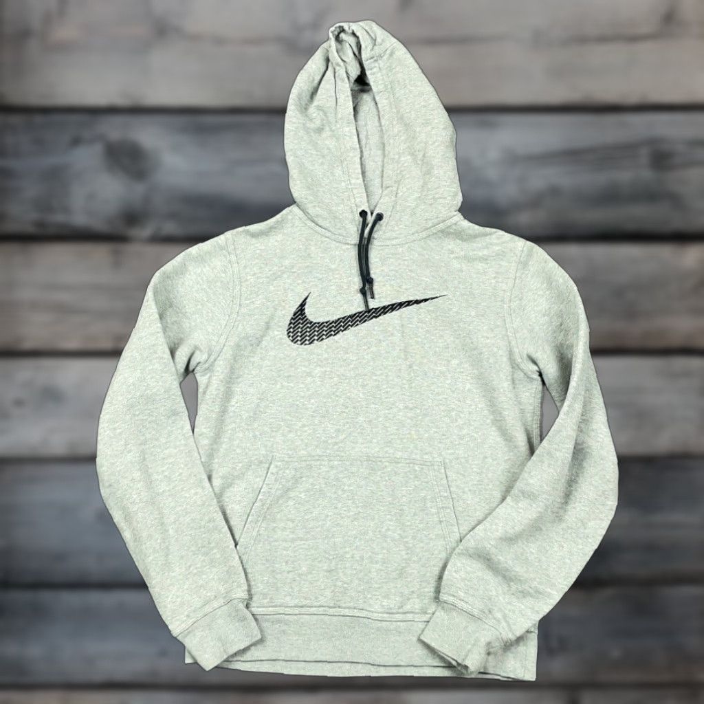 Nike Nike Hoodie Gray Big Swoosh Embroidered Pullover Mens Small Regular Fit Crew Neck Front Pocket 90s Retro Style Sweatshirt Size US S / EU 44-46 / 1 - 1 Thumbnail