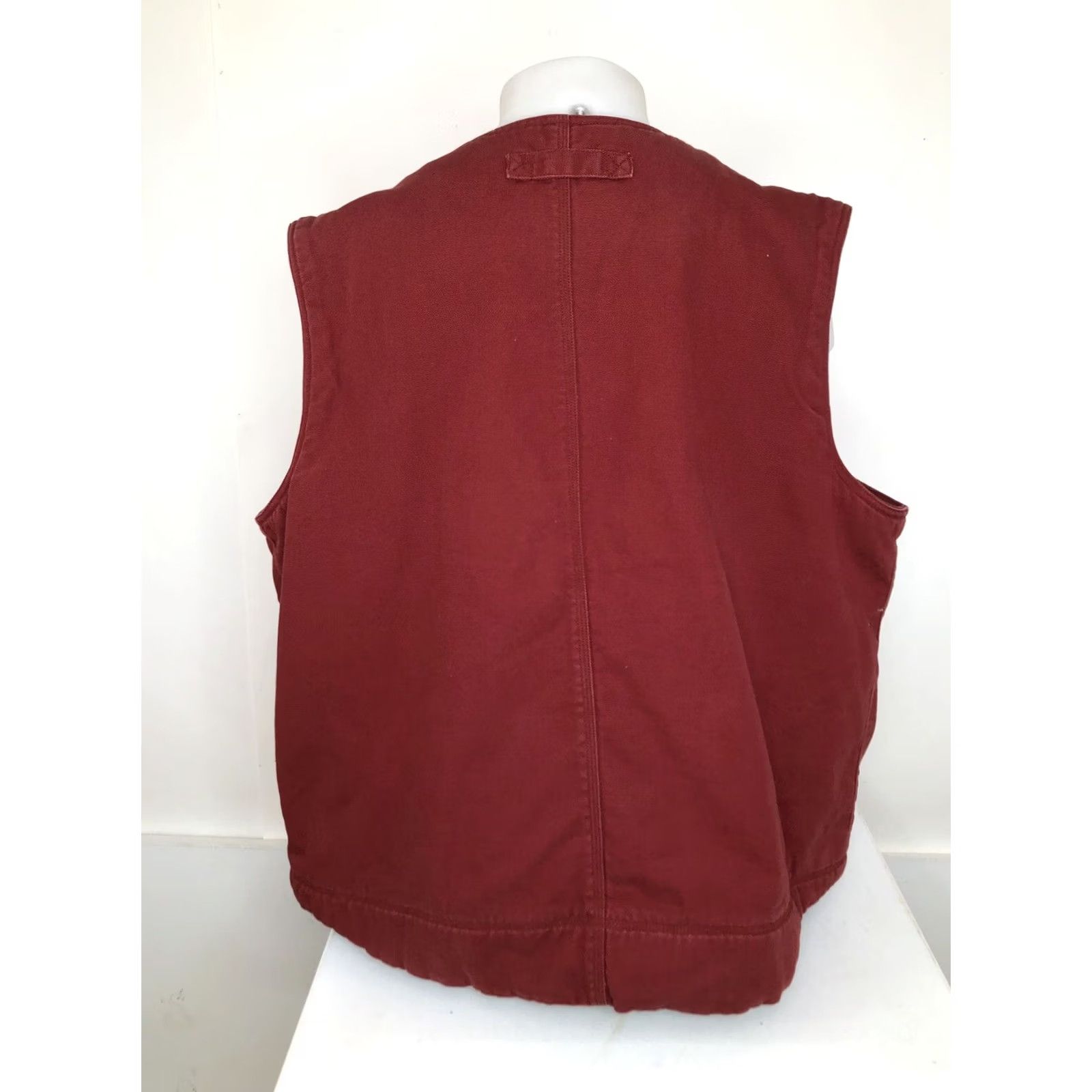 Vintage DULUTH TRADING CO. Very Heavy Duty Canvas Fleece Sherpa Lined 3XL Work Vest Shirt Mens Red 3XL Vest Size US XXL / EU 58 / 5 - 4 Thumbnail