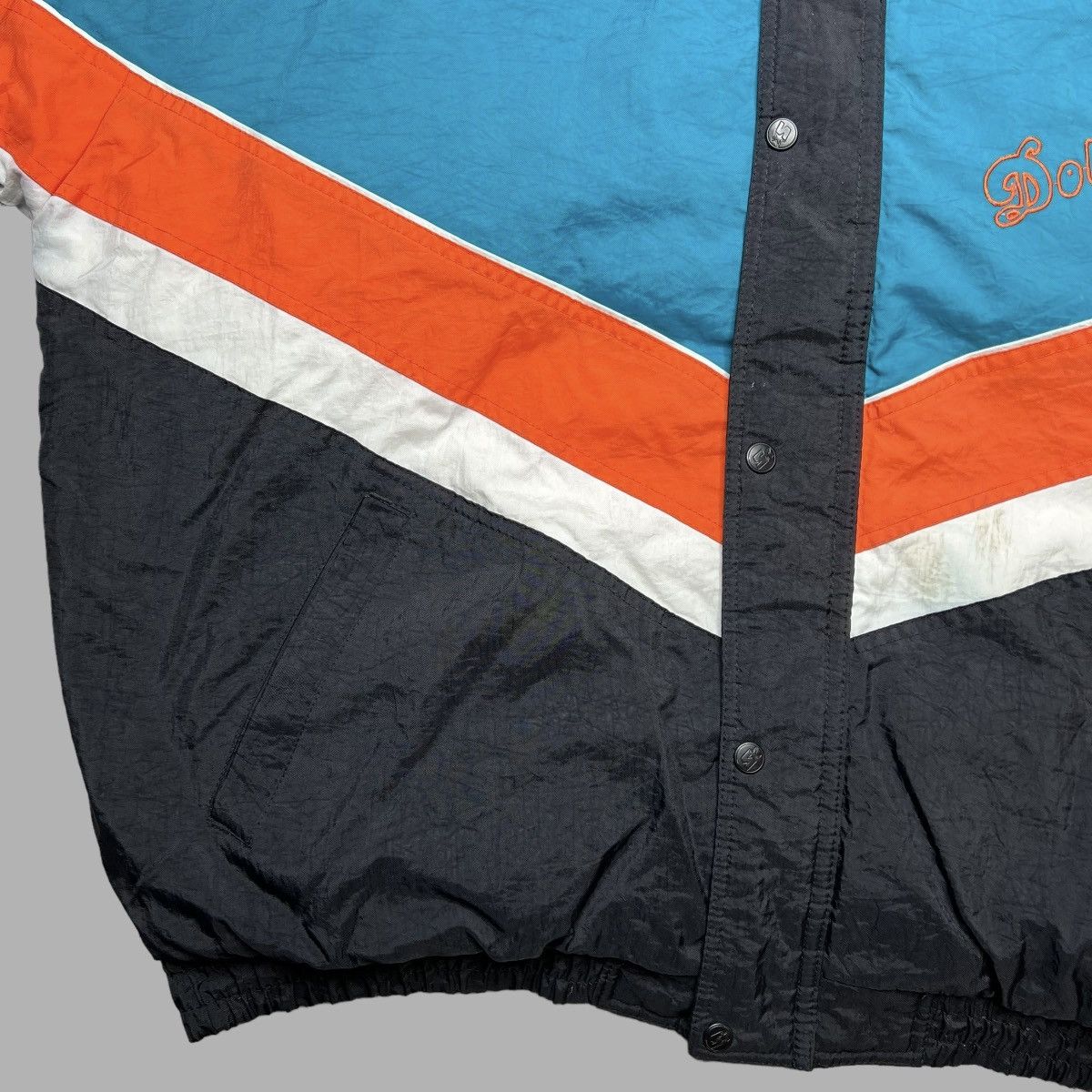 NFL × Starter × Vintage Vtg 1990s NFL Miami Dolphins Zip Up Starter Puffer Jacket Size US XL / EU 56 / 4 - 8 Thumbnail